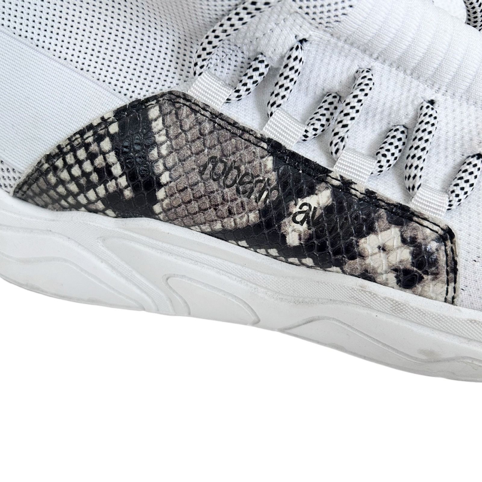 Roberto Cavalli Roberto Cavalli White Snakeskin Chunky Sock Sneakers Sz 11 Size US 11 / IT 41 - 2 Thumbnail