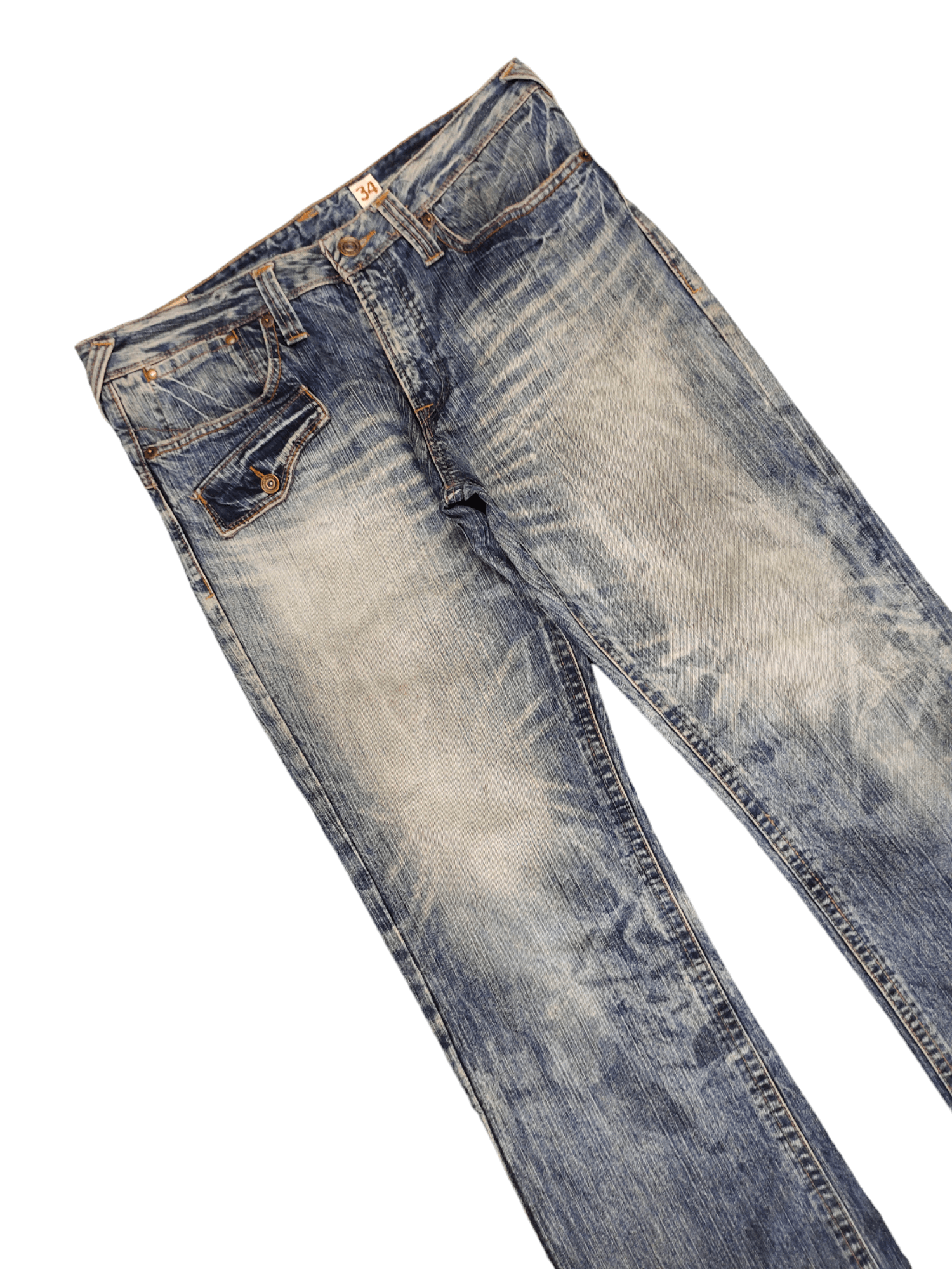 Japanese Brand Vintage Y2k Rush Hour Baggy Denim Wide Leg Undercover Style Size US 35 - 6 Thumbnail
