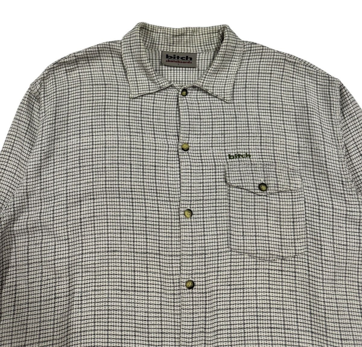 Vintage Vtg🔥90’s Bitch Skateboards Flannel Button Ups Size US L / EU 52-54 / 3 - 3 Thumbnail
