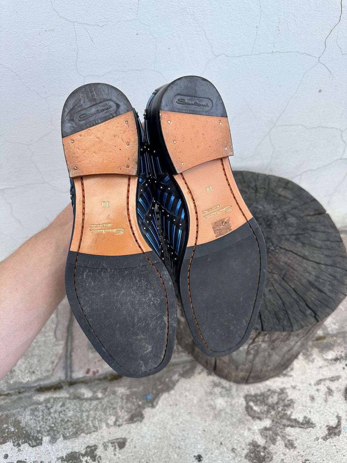 Santoni Santoni leather very rare classic shoes Size US 5.5 / EU 38 - 7 Thumbnail