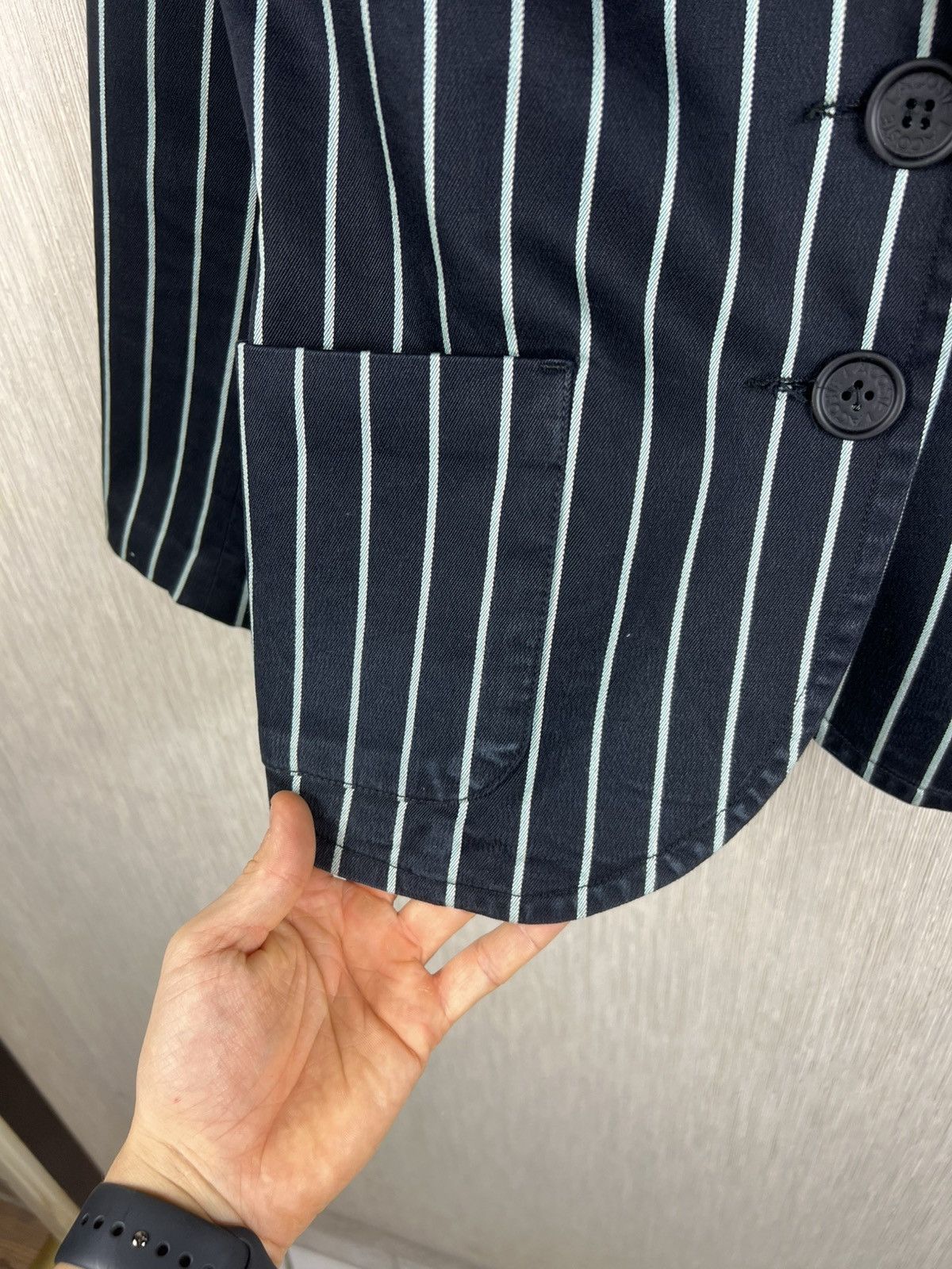 Lacoste Vintage Lacoste archive striped L logo pocket blazer jacket Size S / US 4 / IT 40 - 15 Thumbnail