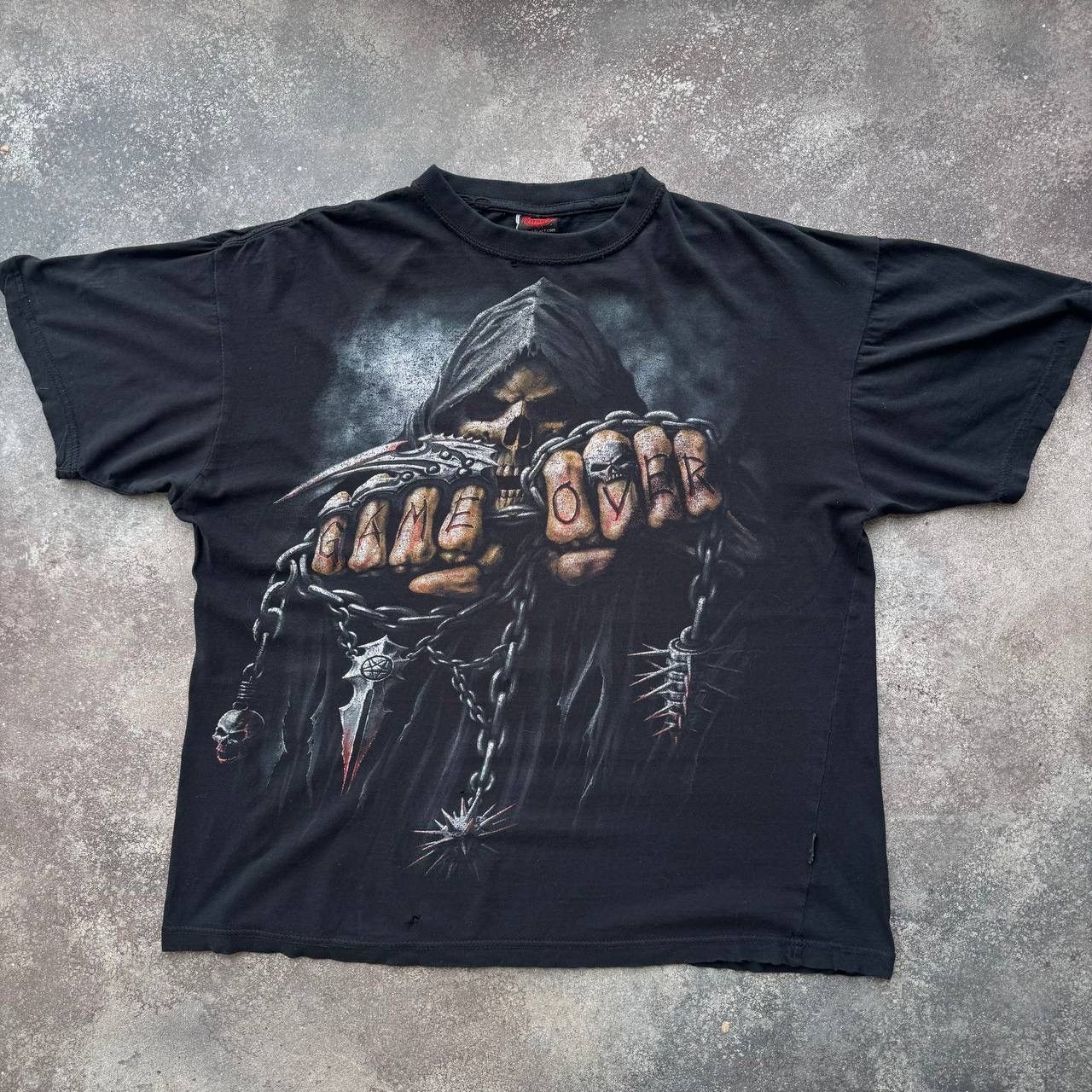 Vintage Spiral Y2K Vintage Faded Cotton T-Shirt (Affliction style) Size US XL / EU 56 / 4 - 3 Thumbnail