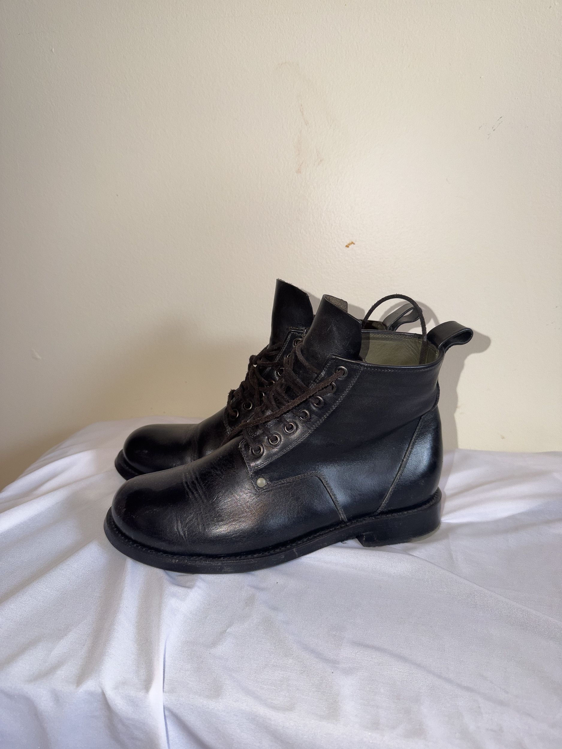 Rick Owens RICK OWENS Black Leather Cop Boots Size US 6 / EU 39 - 2 Thumbnail