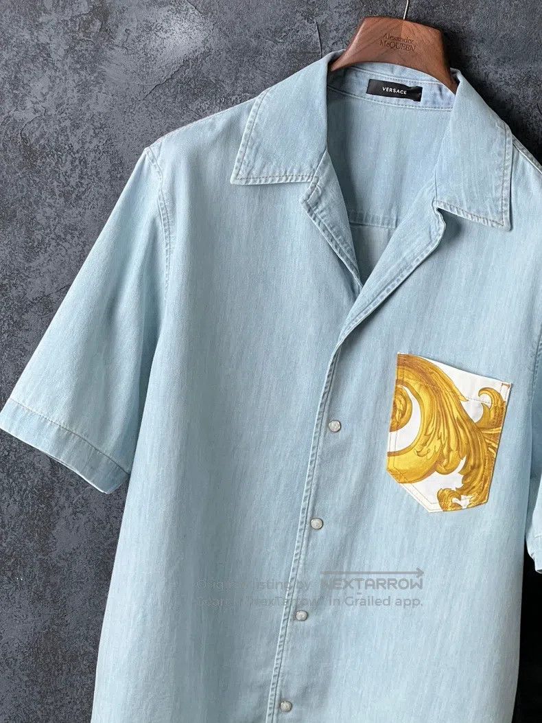 Versace Versace Baroque print cotton short-sleeved shirt Size US L / EU 52-54 / 3 - 5 Thumbnail