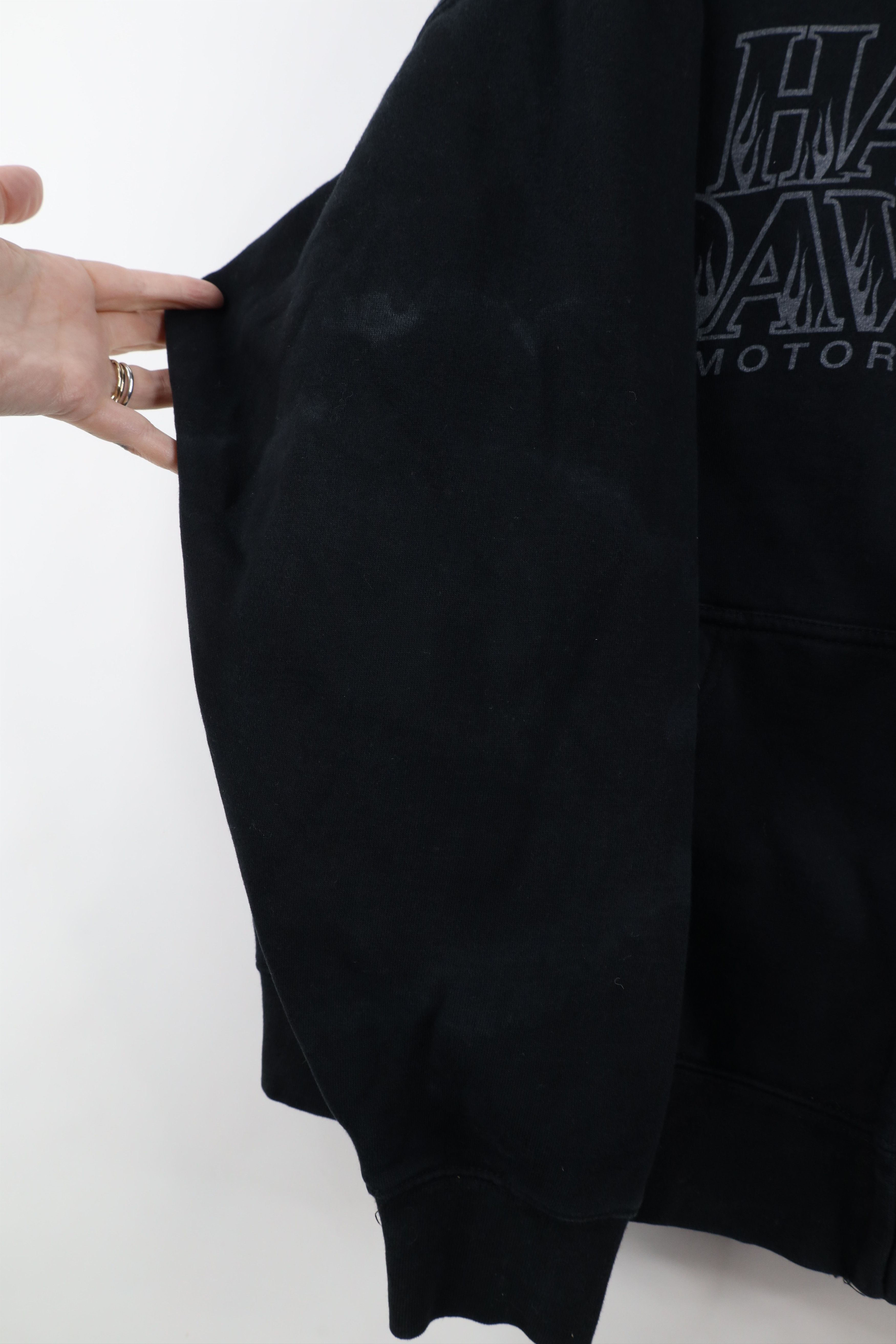 Harley Davidson × Vintage Vintage Y2K Harley Davidson Flames Full Zip Hoodie Black Size 3XL / US 20-22 - 8 Thumbnail