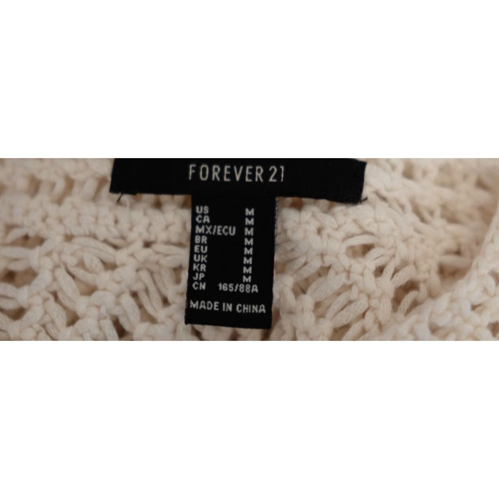 Forever 21 FOREVER 21 Tank Top Cream Crochet Fringe Boho Women's M Ivory Sleeveless Round Neck Casual Knit Festival Hippie Belle Size M / US 6-8 / IT 42-44 - 7 Thumbnail