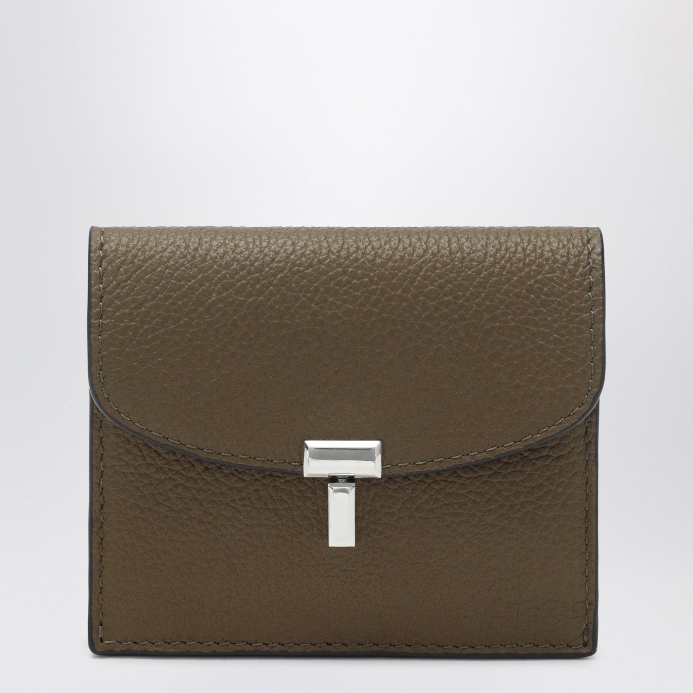 Toteme Toteme Taupe Grained-Leather T-Lock Card Holder Size ONE SIZE - 1 Thumbnail