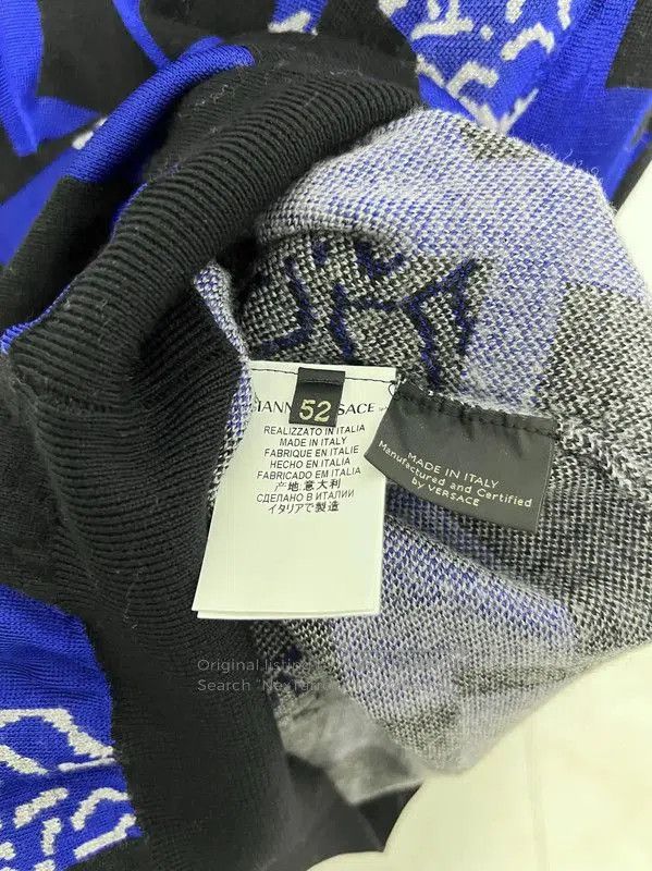 Versace Versace Blue Wool Long Sleeve Sweater . Size US XL / EU 56 / 4 - 6 Thumbnail