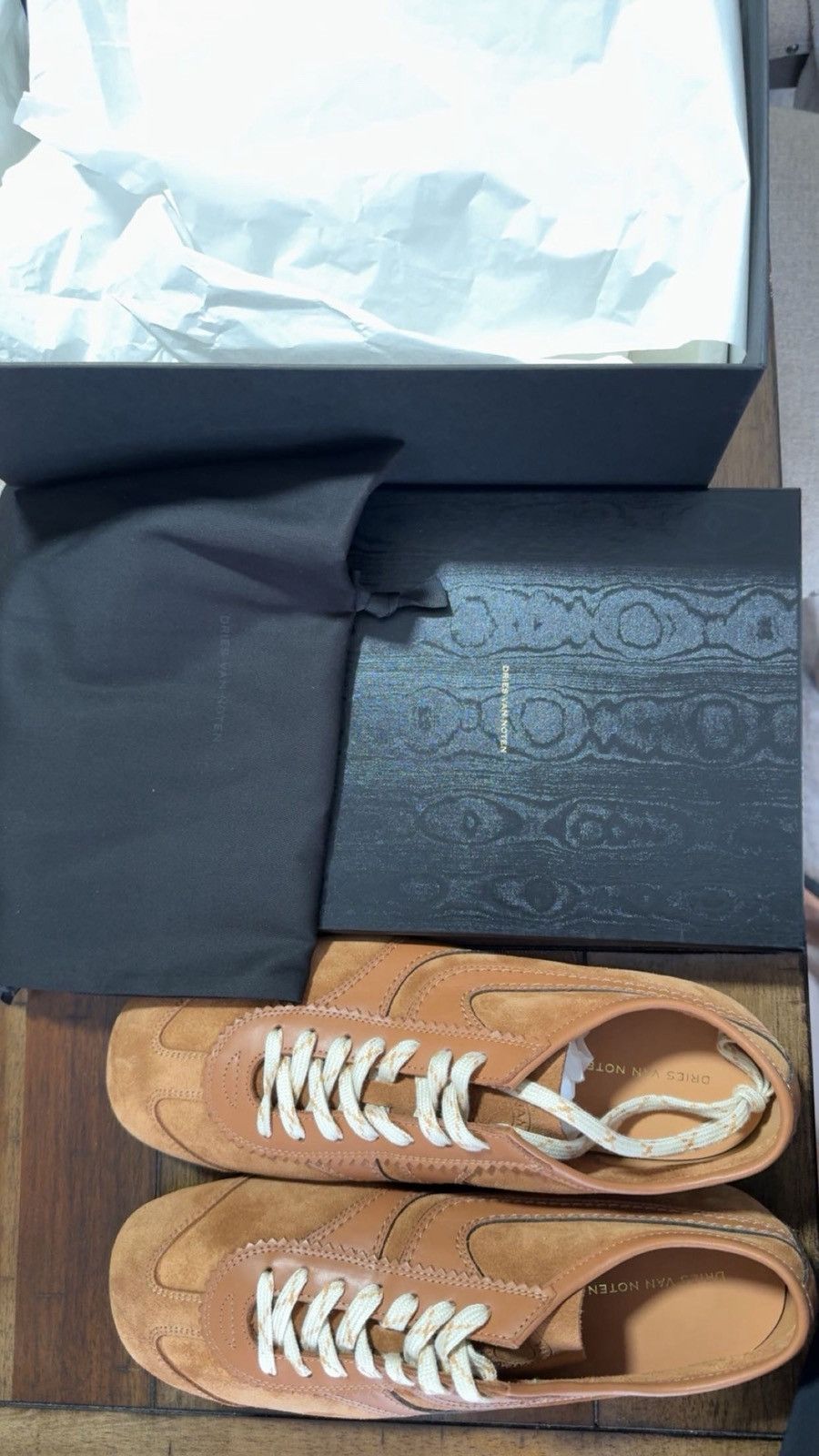 Dries Van Noten Round Toe Lace-Up Sneakers