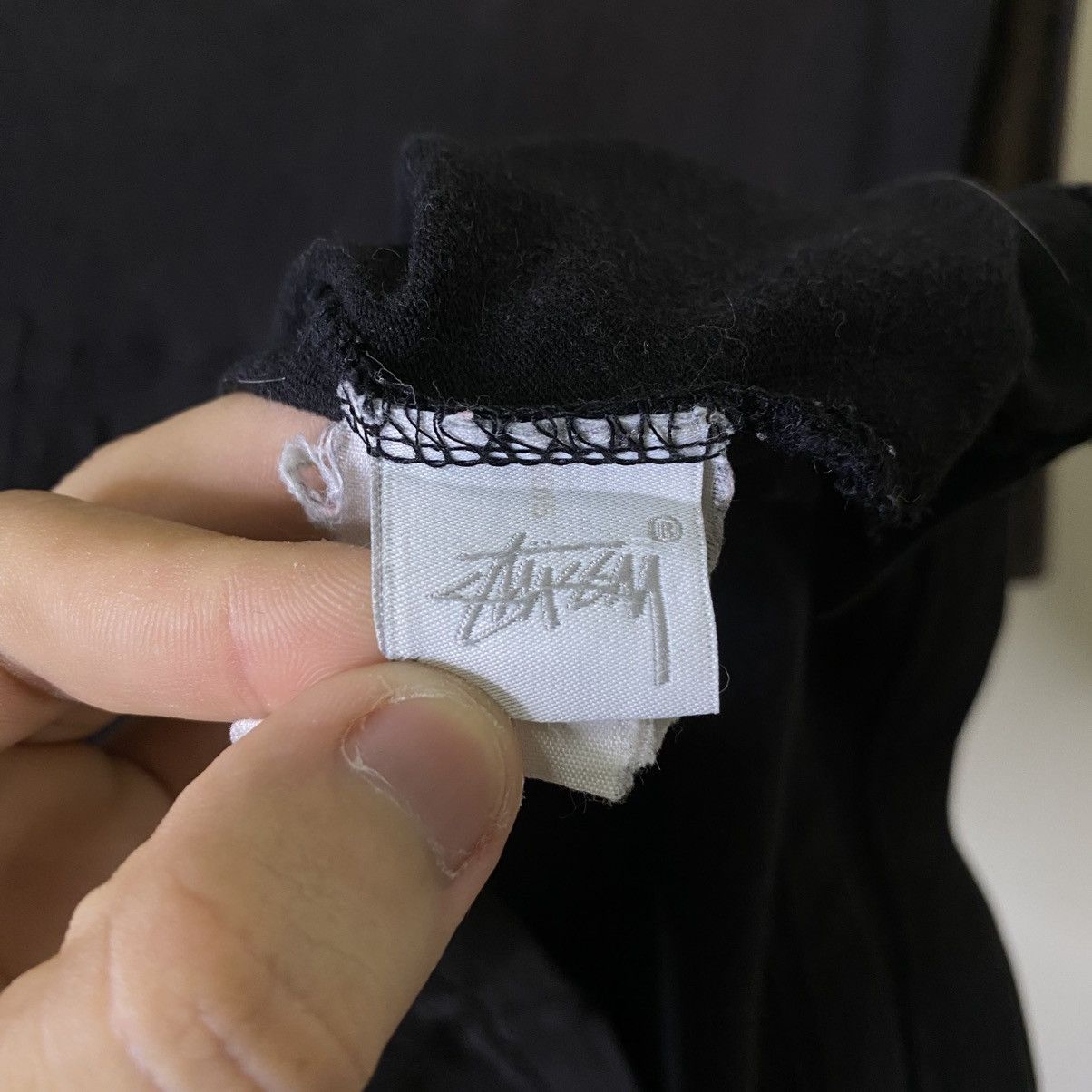 Stussy Y2K Stussy Embroidery Script Black On Black Faded T Shirt Size US M / EU 48-50 / 2 - 8 Thumbnail