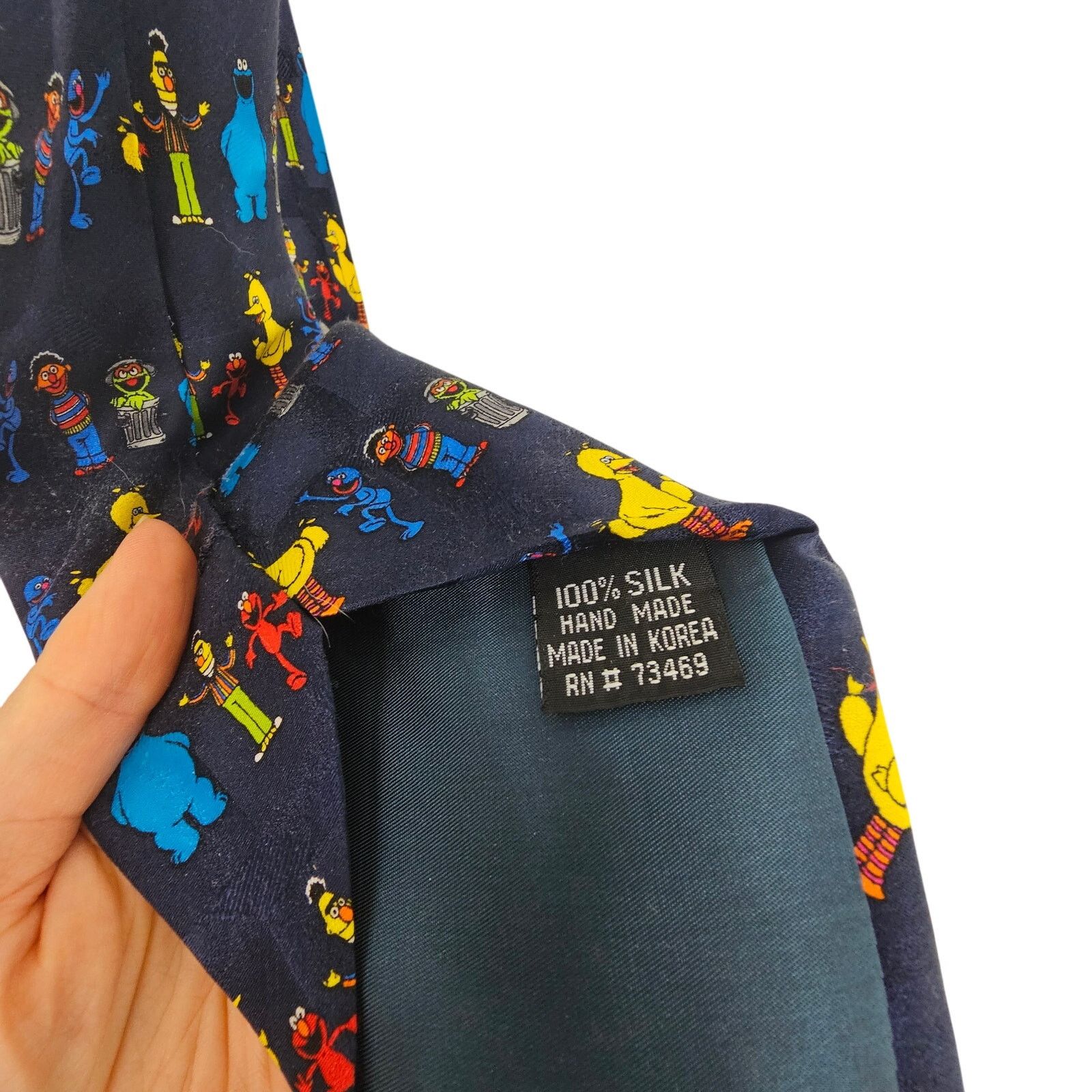 Other Sesame Street Navy Blue Silk Tie Men's Tie Size ONE SIZE - 3 Thumbnail