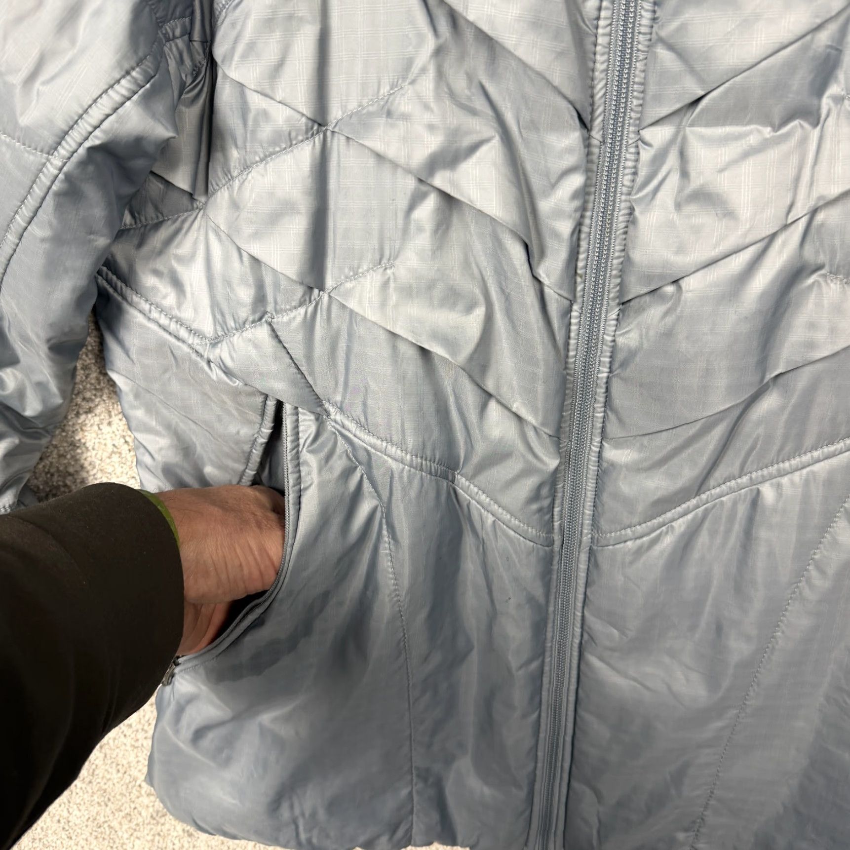 Columbia Jacket Womens Large Gray Omni-Heat Interchange Puffer Full Zip