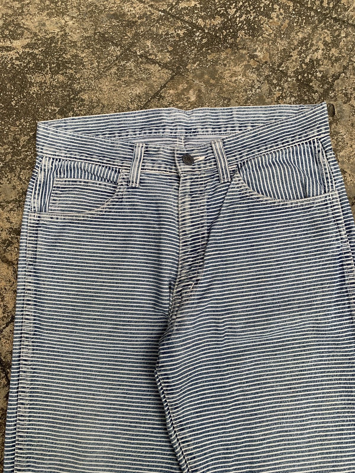 Japanese Brand × Johnbull × Vintage 1990s John Bull Japan Horizontal Stripes Denim Pants Size US 29 - 3 Thumbnail