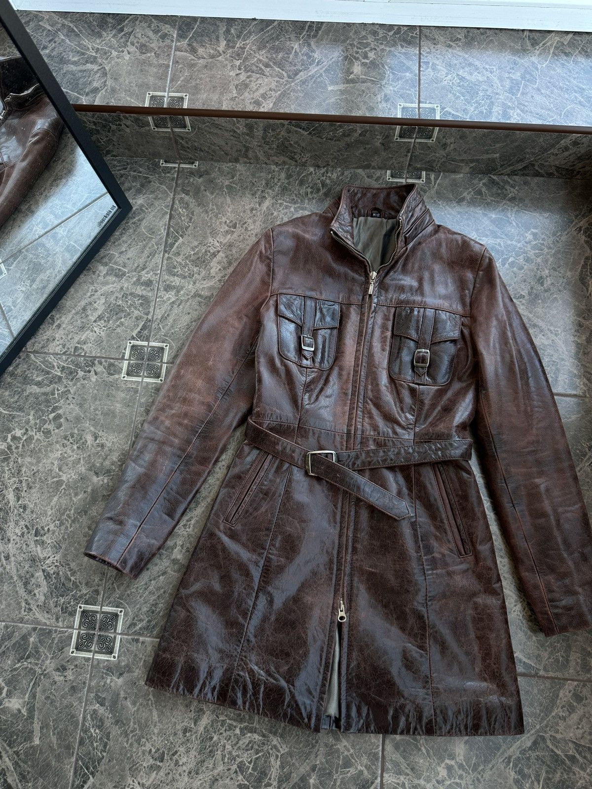 Other Vintage Jade Woman Leather Belted Trench Coat Sz M Size M / US 6-8 / IT 42-44 - 4 Thumbnail