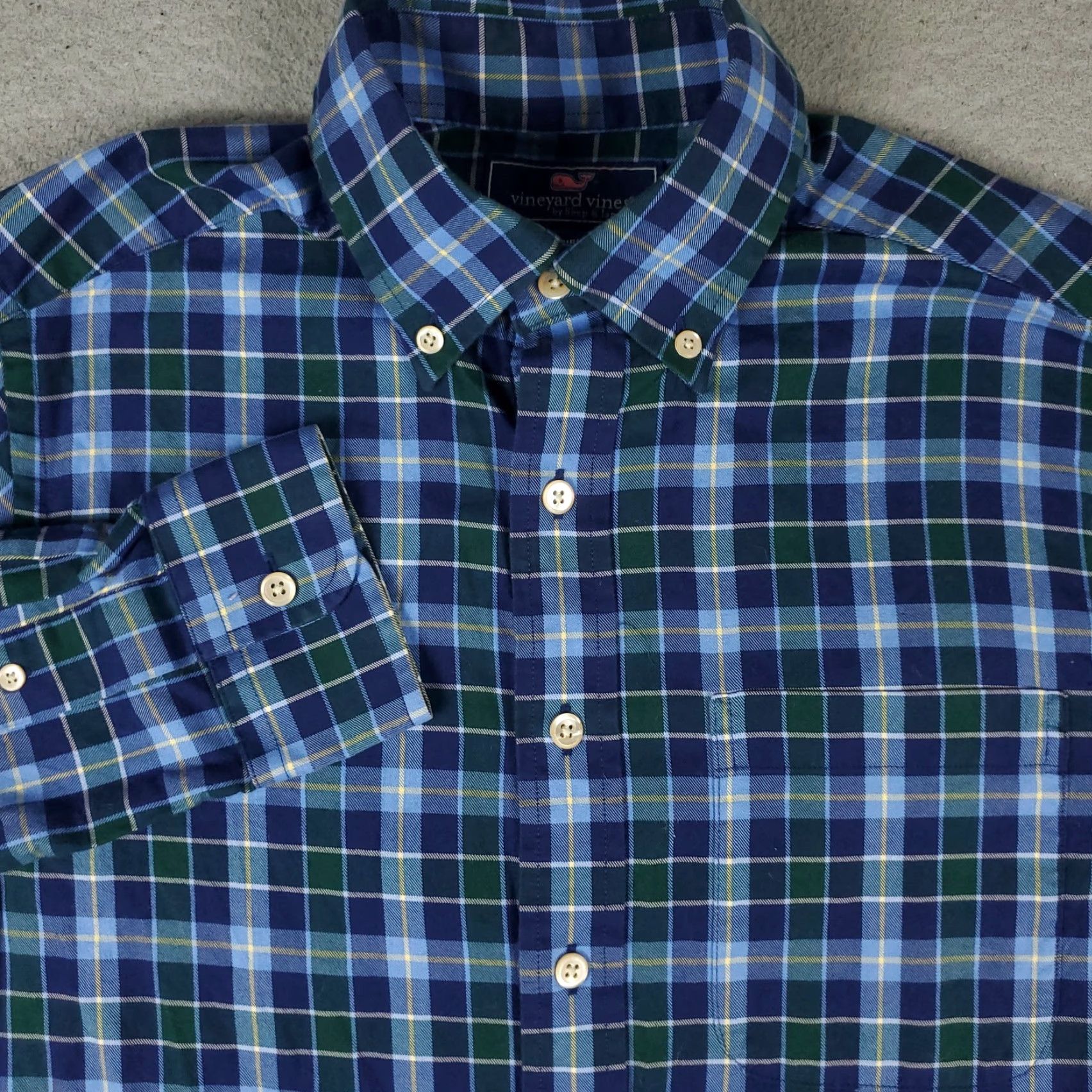 Vineyard Vines Vineyard Vines Shirt Mens XS Blue Plaid Slim Fit Casual Button Up Long Sleeve Size US XS / EU 42 / 0 - 2 Thumbnail