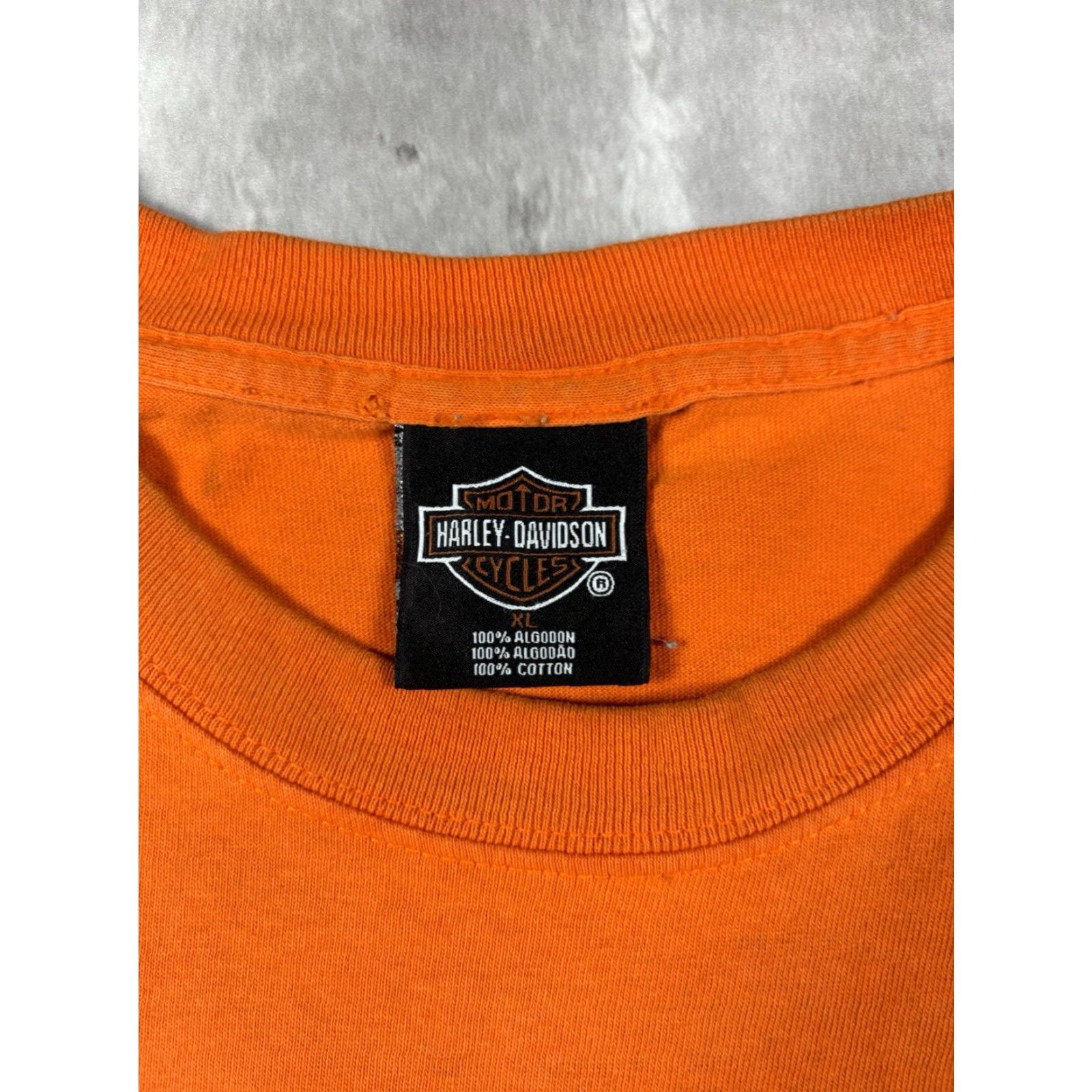 Harley Davidson VINTAGE Harley-Davidson T-Shirt 90s Biker Motorcycle Orange XL Men Crew Neck Short Sleeve Graphic Print Size US XL / EU 56 / 4 - 5 Thumbnail