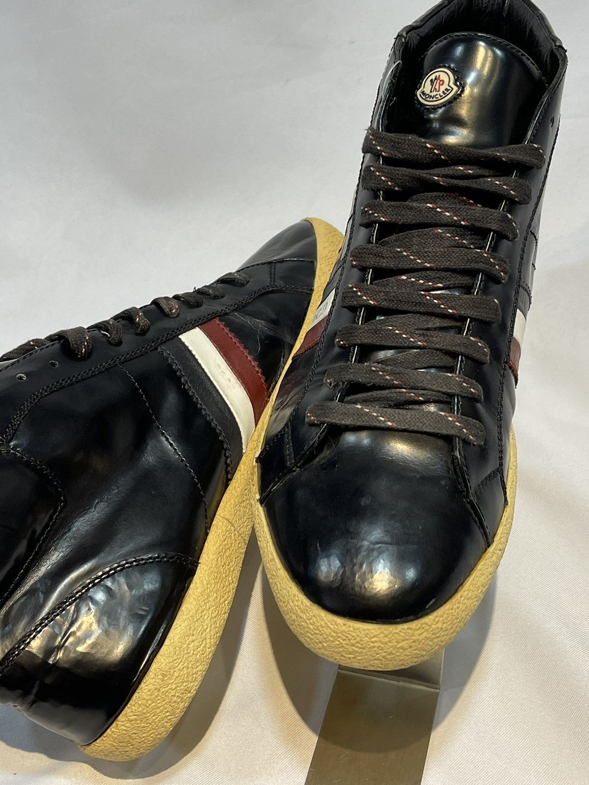 Moncler Moncler Monaco Vintage Black Leather Sneakers “Size 43” Size US 9 / EU 42 - 5 Thumbnail