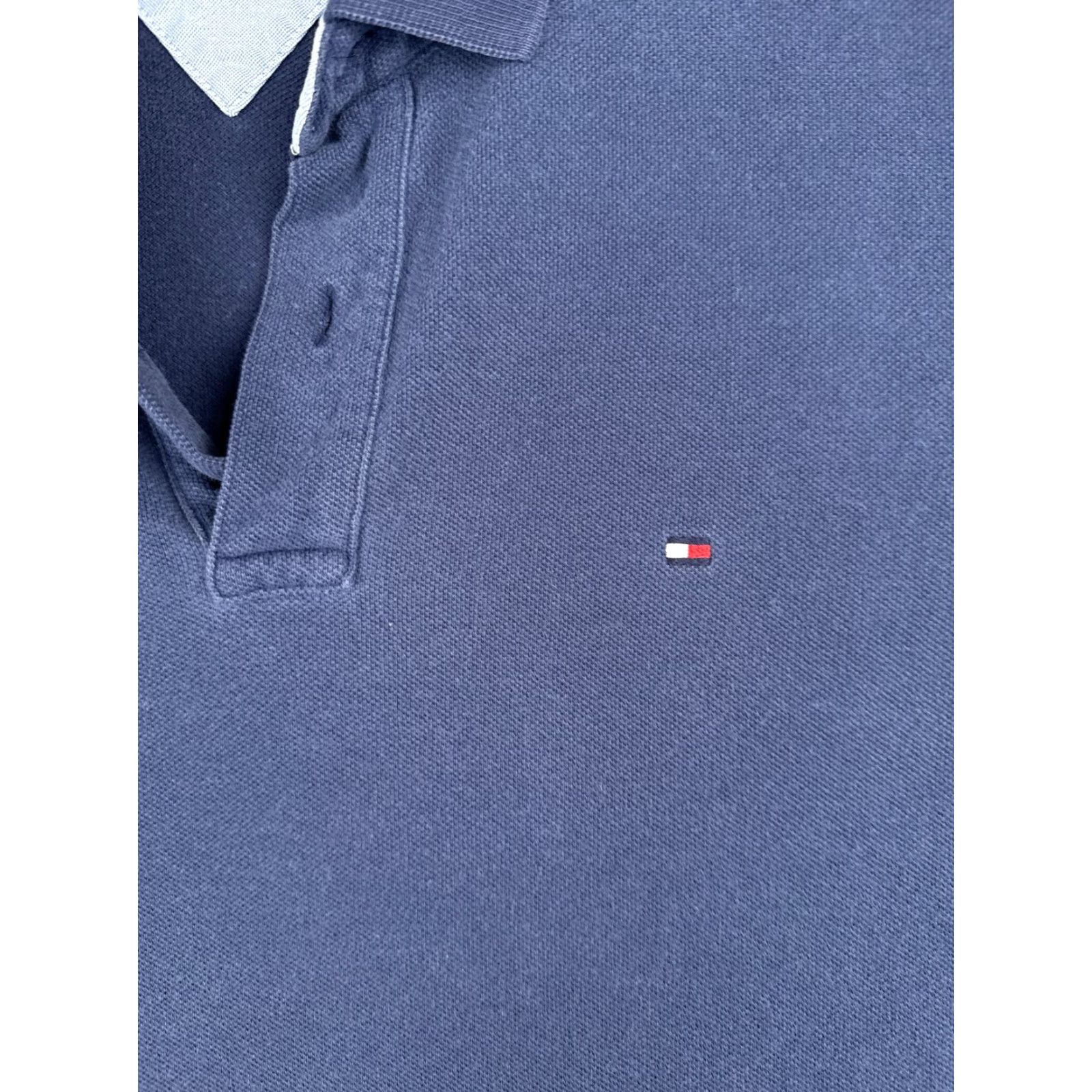 Tommy Hilfiger Tommy Hilfiger Polo Shirt Men Large Blue 100% Cotton Custom Fit Short Sleeve Slim Trim Embroidered Logo Sports Modern Theme Mens Size US L / EU 52-54 / 3 - 6 Thumbnail