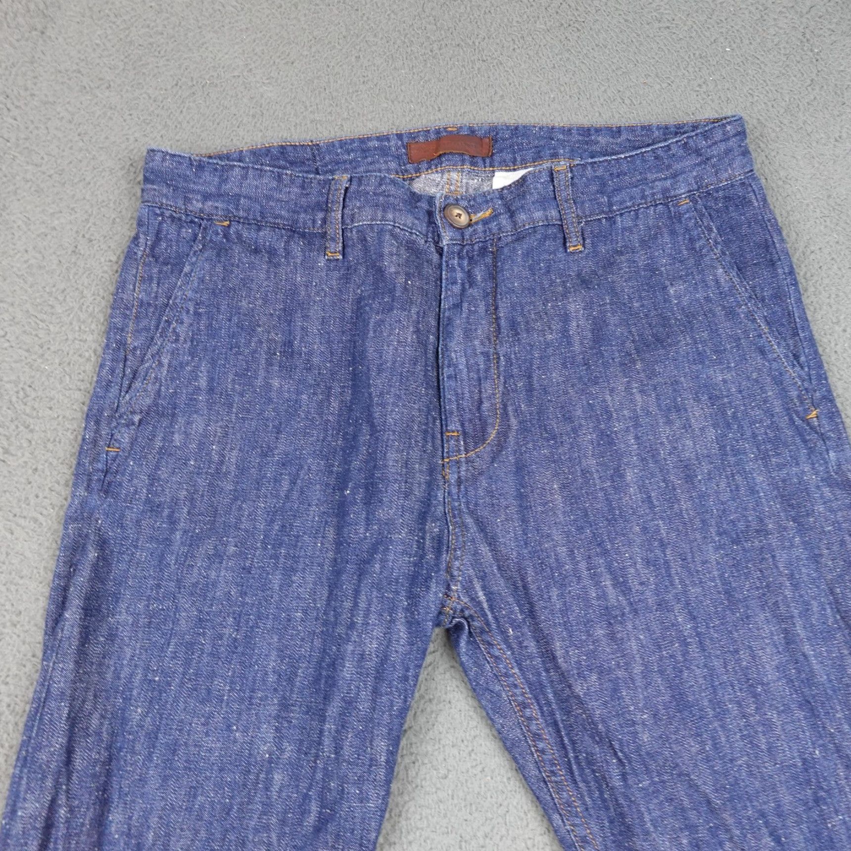 Vintage Current/Elliott Denim Pants Mens 33 Blue Ink Selvage Slim Straight CEM0106SV Size US 33 - 3 Thumbnail
