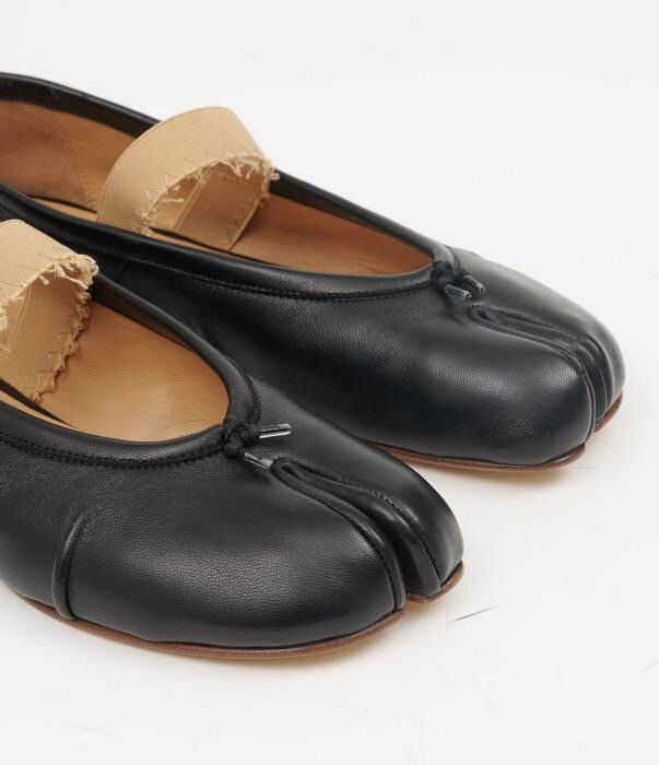 Maison Margiela o1bcso1str0226 Tabi Ballerina Elastic Band Flats in Black Size US 8 / IT 38 - 4 Thumbnail