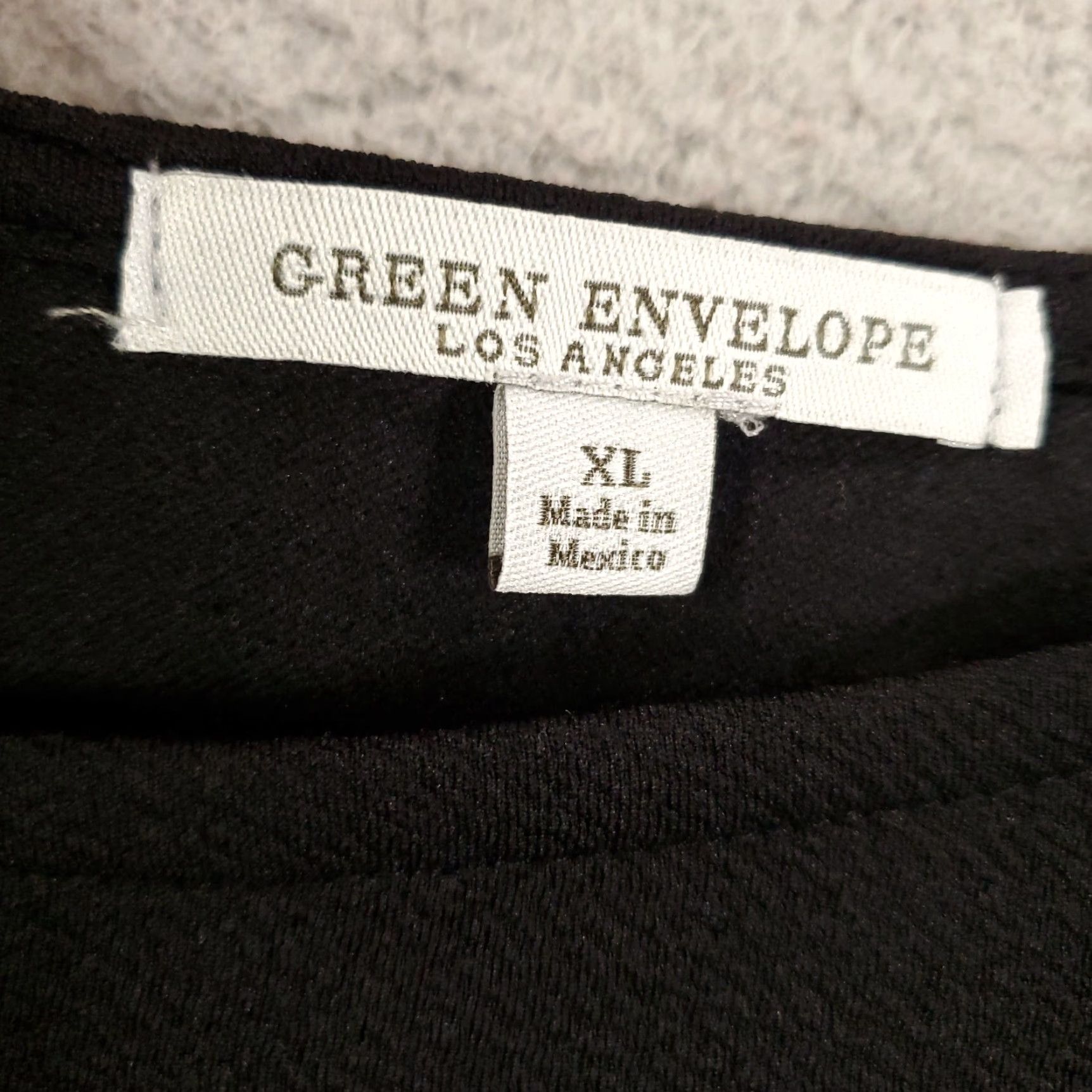 Vintage Green Envelope Blouse Women XL Black Boat Neck Zip Back Textured Pullover Size XL / US 12-14 / IT 48-50 - 5 Thumbnail