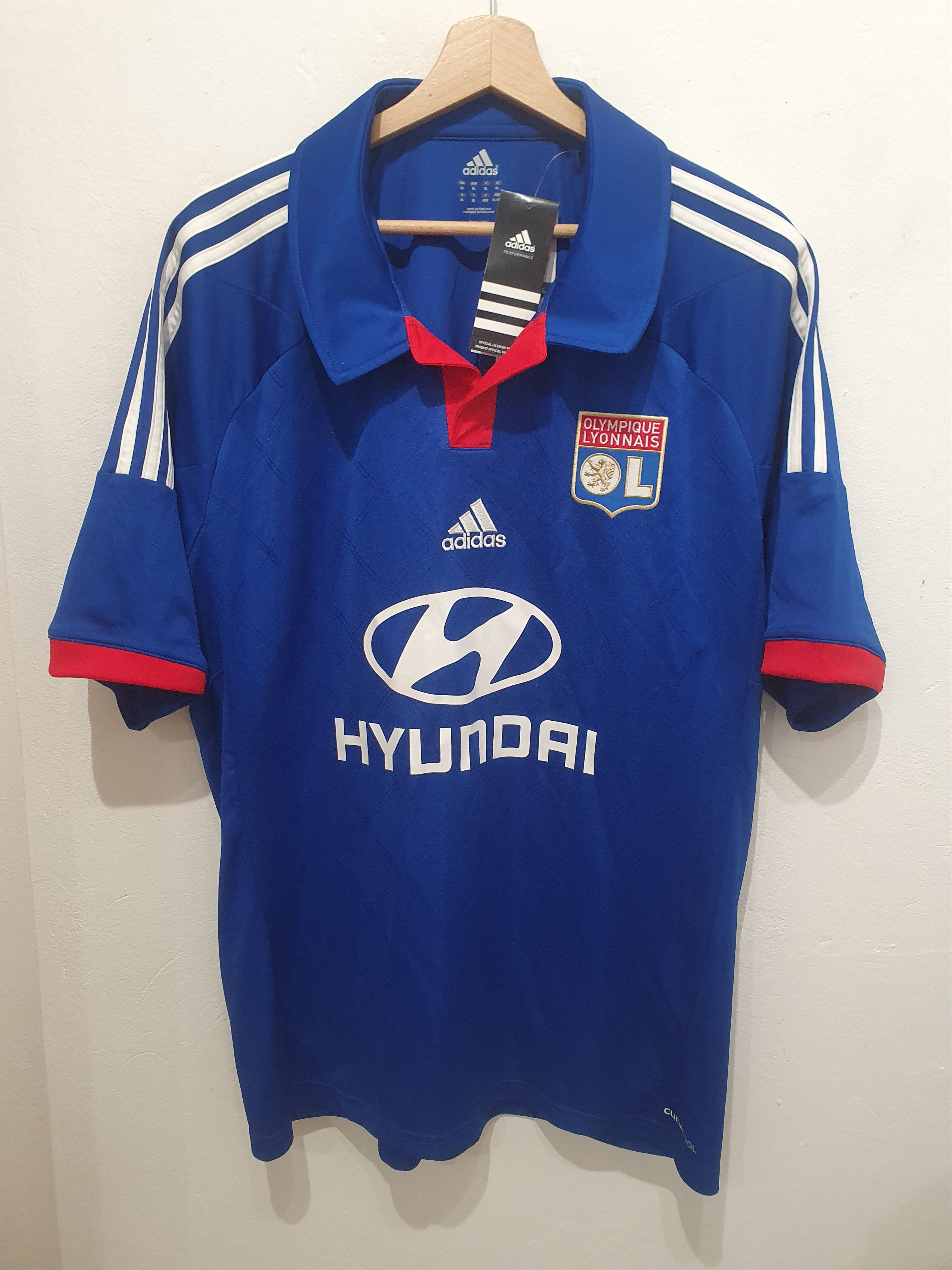 image of Olympique Lyon Lyonnais Adidas Size XL New Shirt Jersey in Blue, Men's