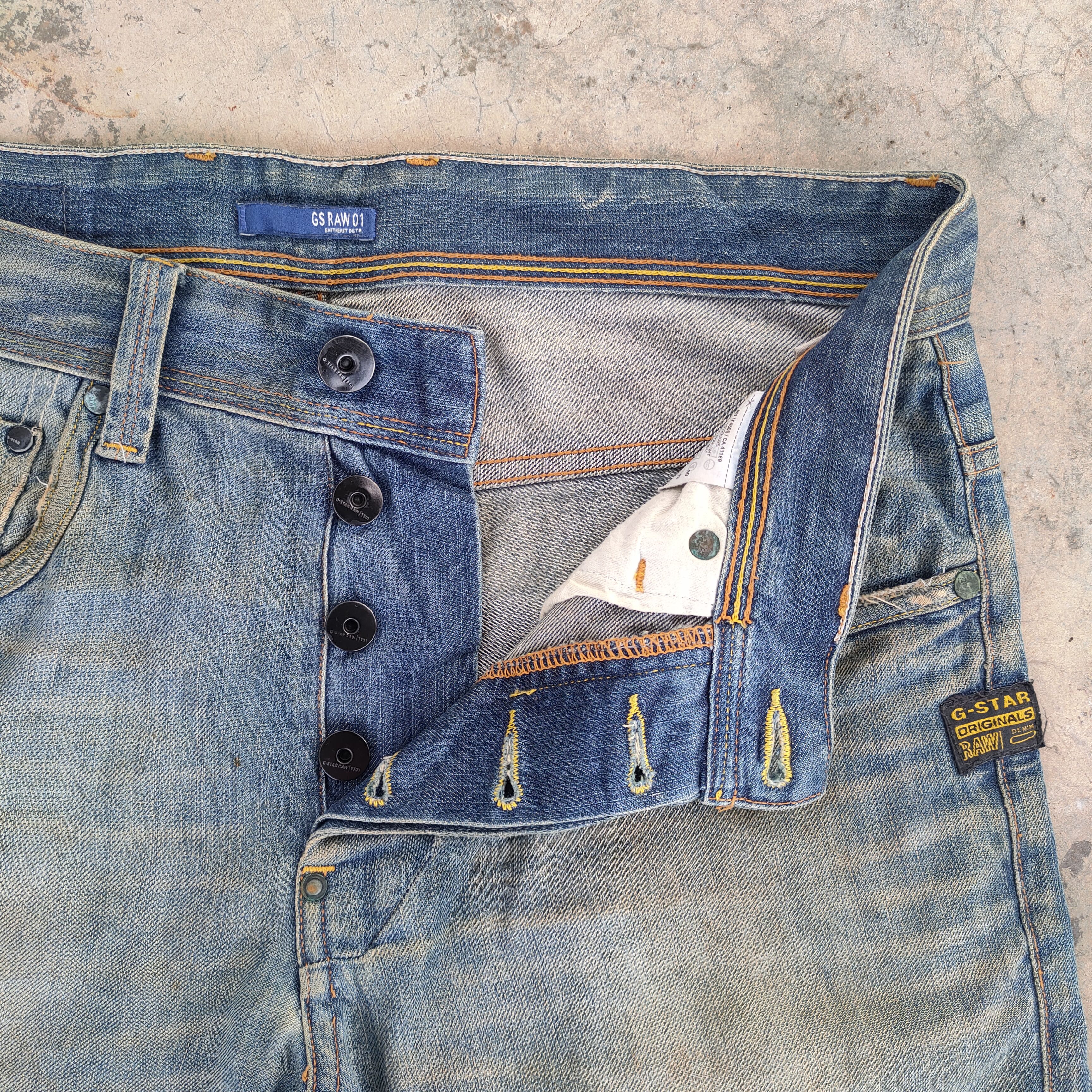 G-Star VINTAGE GSTAR RUSTY DISTRESSED JEAN DENIM PANTS Size US 33 - 6 Thumbnail