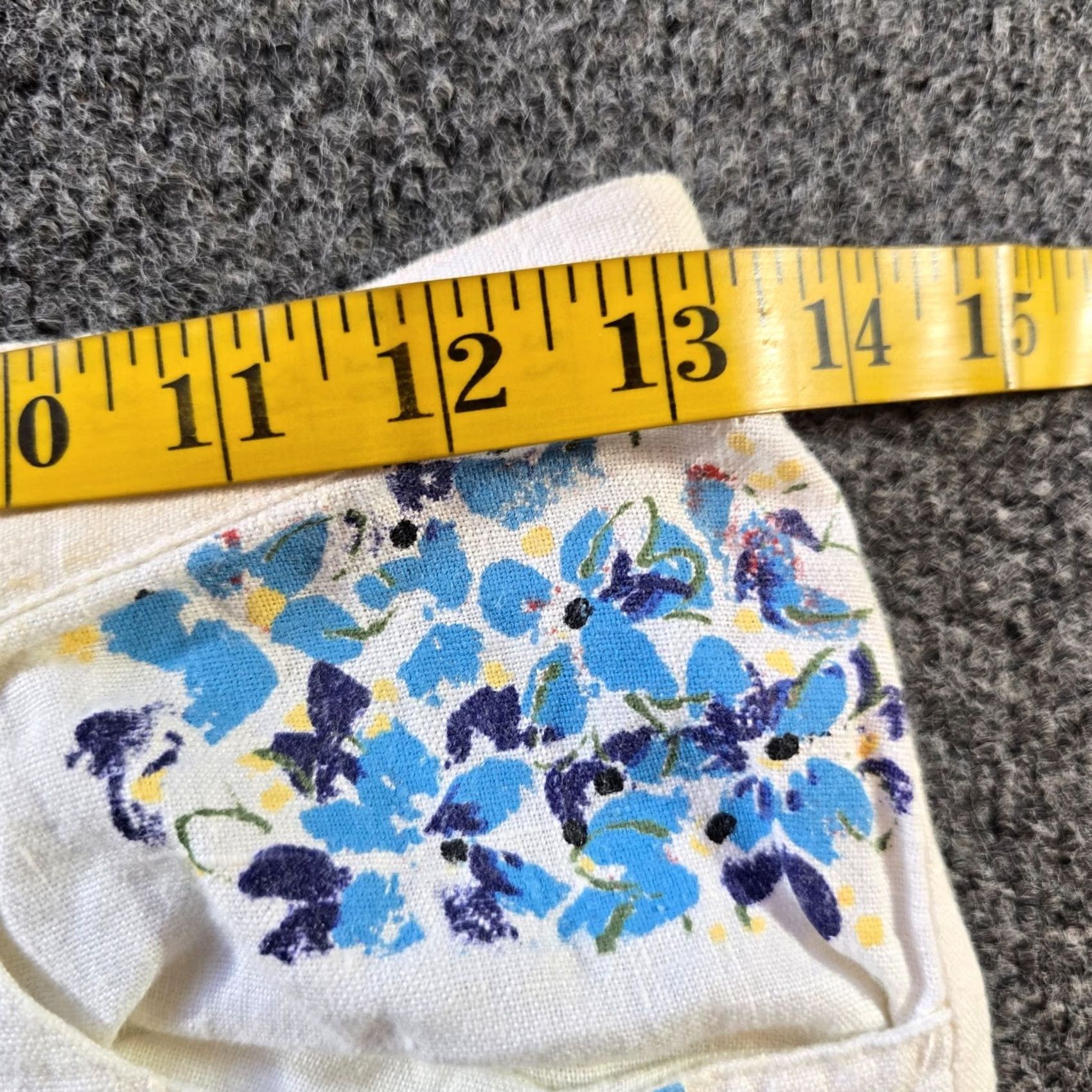 Vintage Chicos Pants Women Size 4 White Linen Floral Painted Art To Wear Artsy Lagenlook Cropped Wide-Leg Casual Size 27" / US 4 / IT 40 - 6 Thumbnail