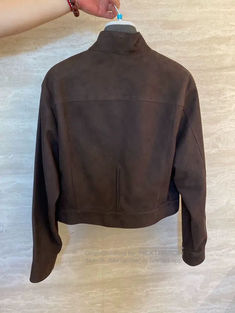 Hermes Hermes Women's Suede Leather Jacket, Brown Size S / US 4 / IT 40 - 2 Thumbnail