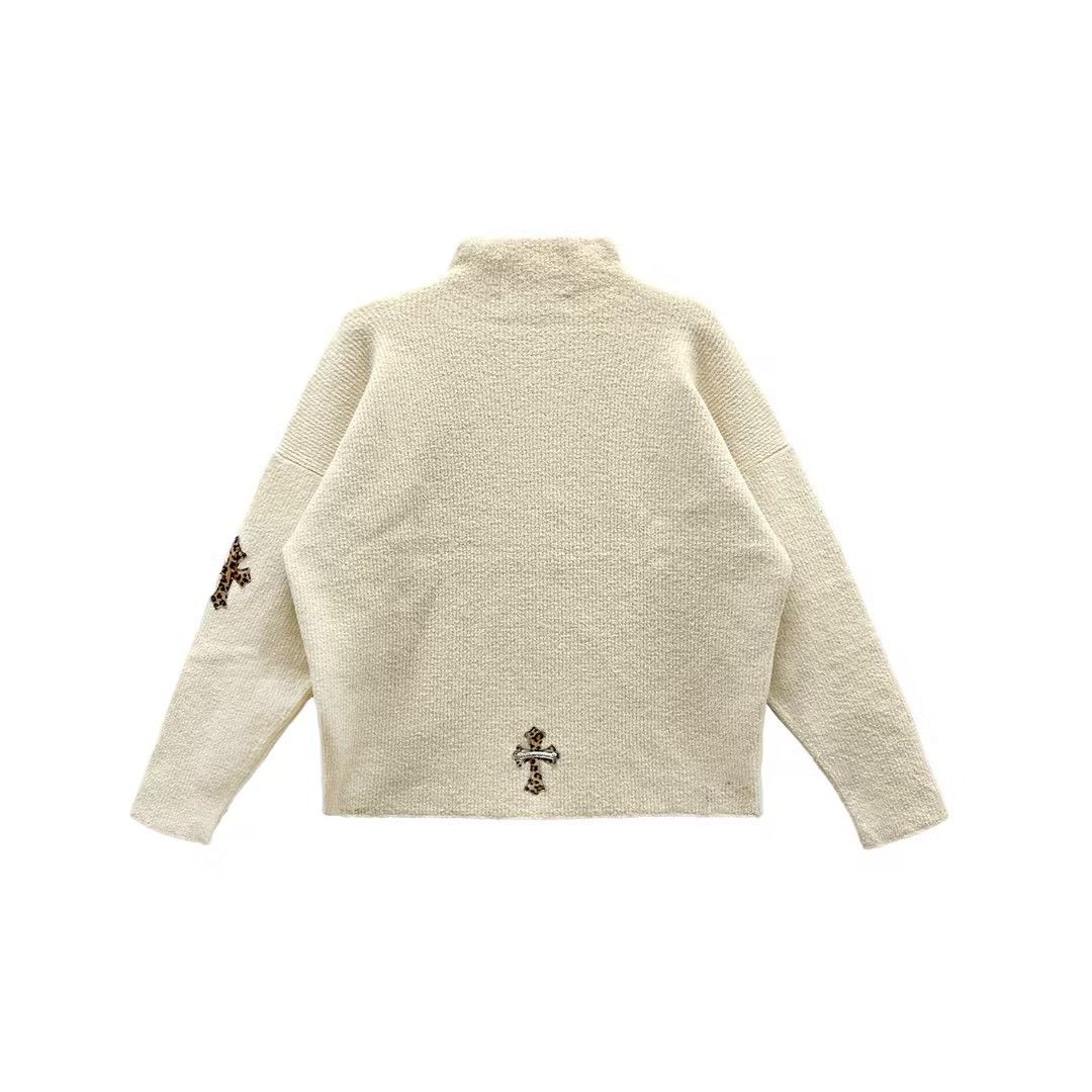 Chrome Hearts Chrome Hearts Knitted Cream Cheetah Patch Sweater Size XS / US 0-2 / IT 36-38 - 2 Thumbnail