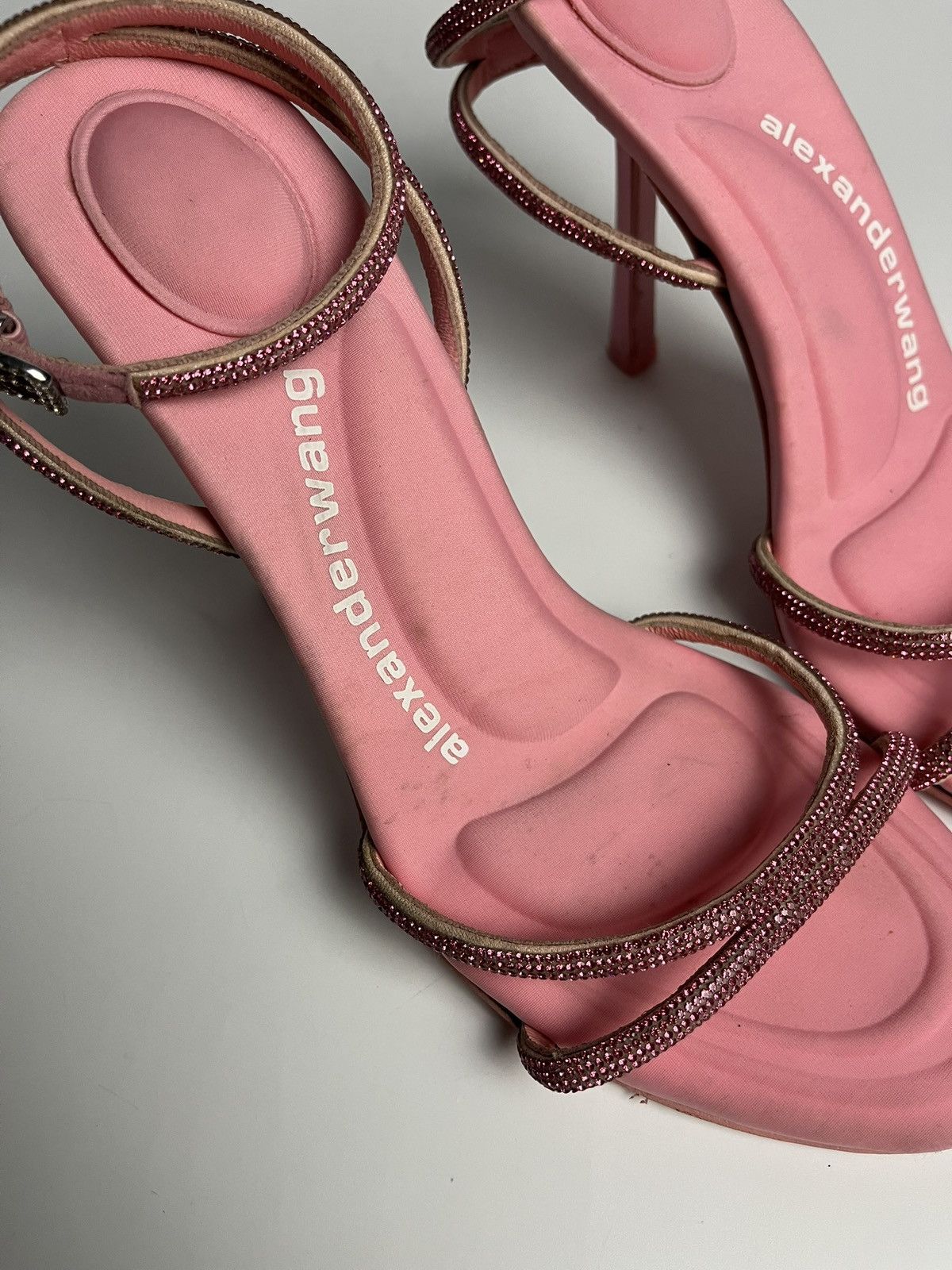 Alexander Wang Alexander Wang Pink Dahlia Rhinestone Heels Sandals Size US 7 / IT 37 - 5 Thumbnail