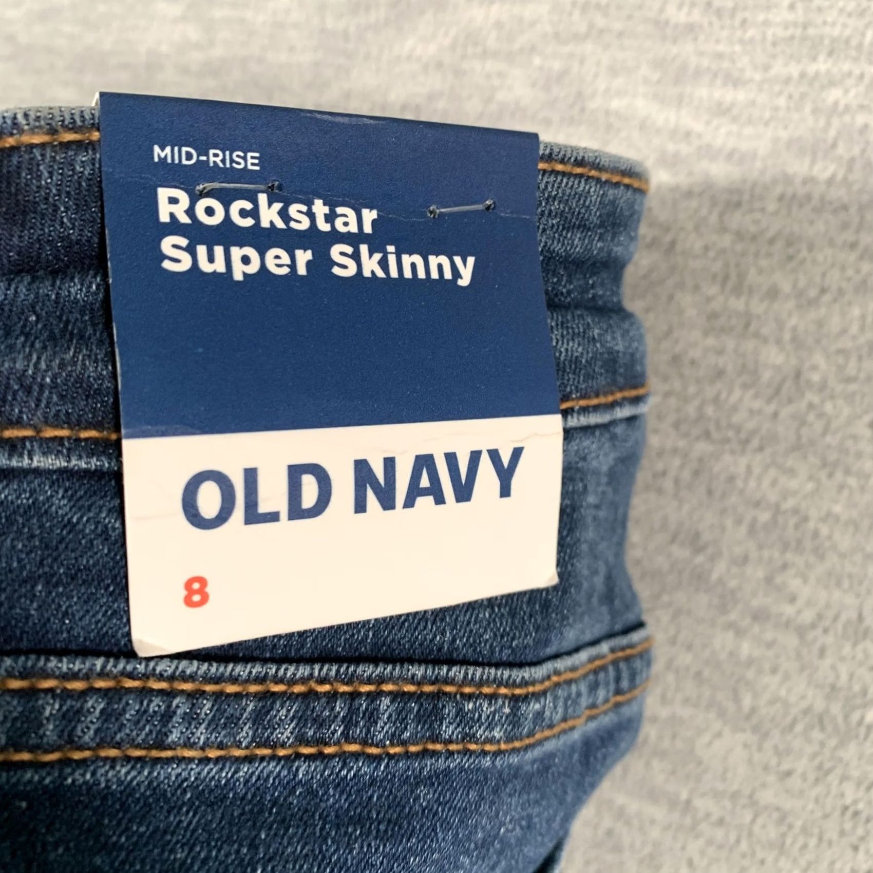 Old Navy Old Navy Jeans Womens 8 Blue Rockstar Super Skinny Mid Rise Distressed Stretch Denim Size 30" / US 8 / IT 44 - 7 Thumbnail