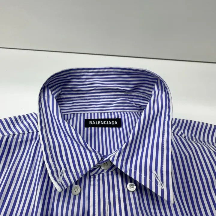 Balenciaga Balenciaga Balenciaga Logo Stripe Long Sleeve Shirt -2507 Size US M / EU 48-50 / 2 - 6 Thumbnail