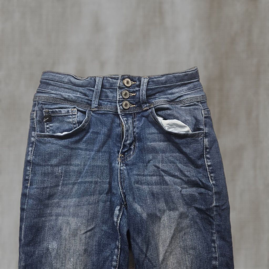 Vintage Kancan Jeans Distressed 3 Button Skinny Blue Denim Pants Women's Size 26 Size 26" / US 2 / IT 38 - 1 Thumbnail