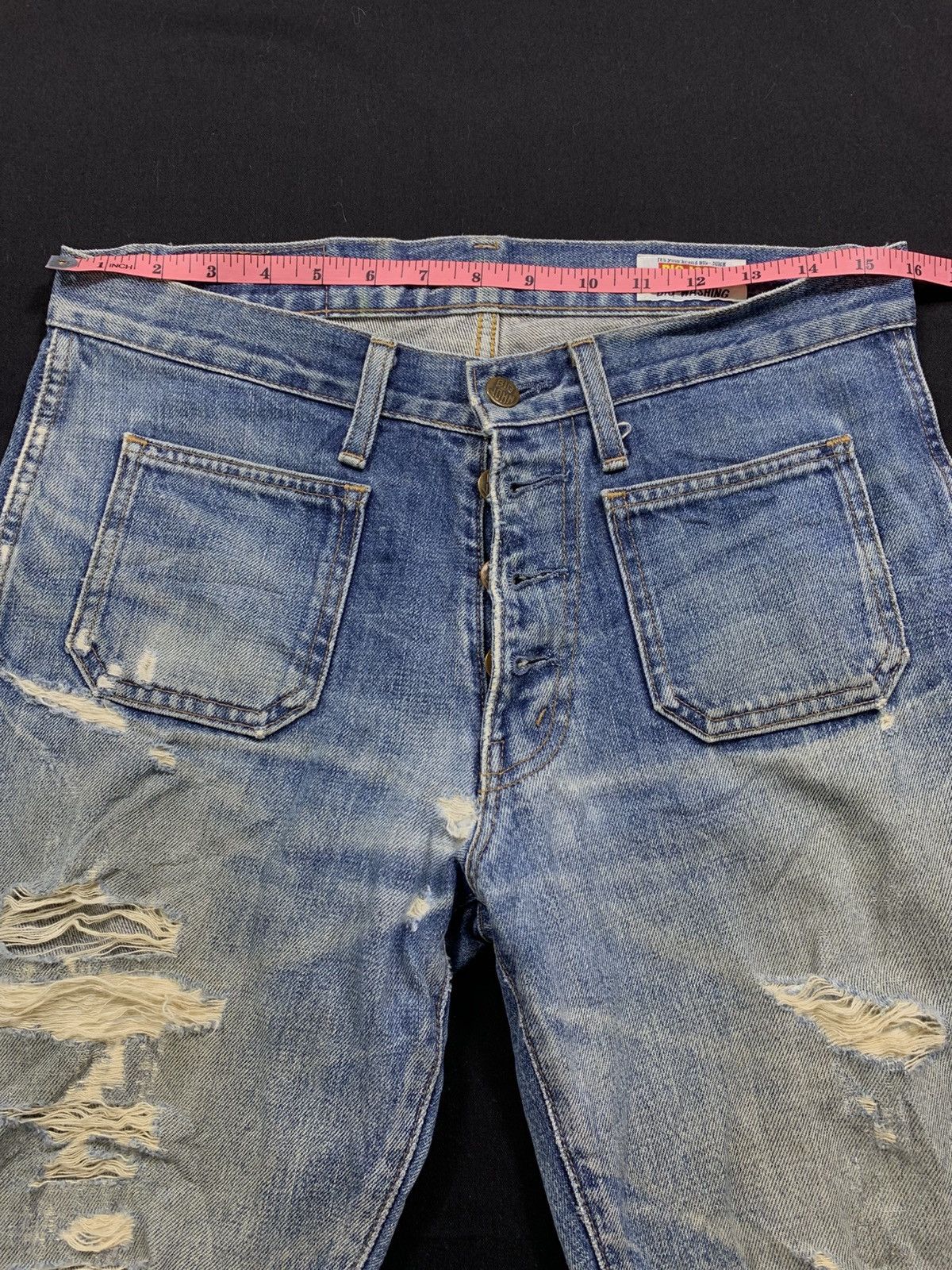 Tornado Mart Vintage Big john Distressed Japan Super Flare Denim pants Size US 31 - 7 Thumbnail