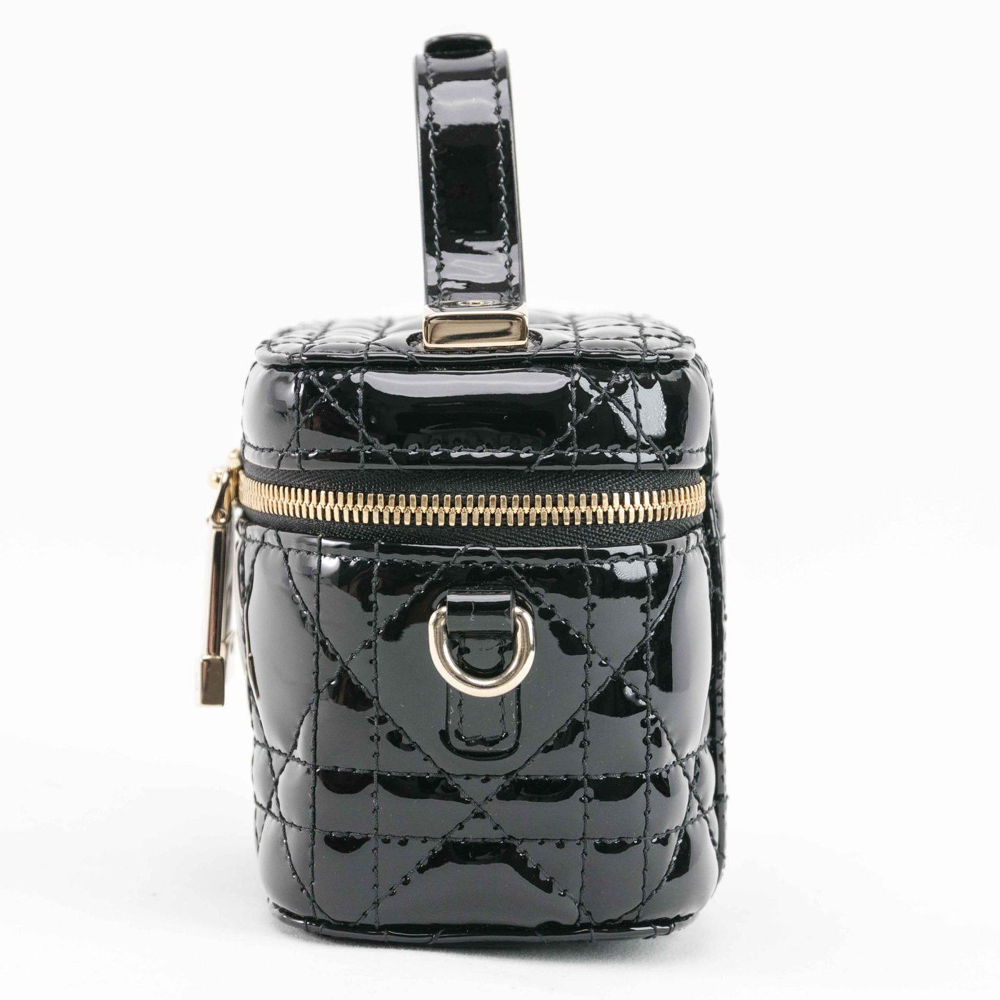 CHRISTIAN DIOR Lambskin Cannage Micro Lady Dior Vanity Case