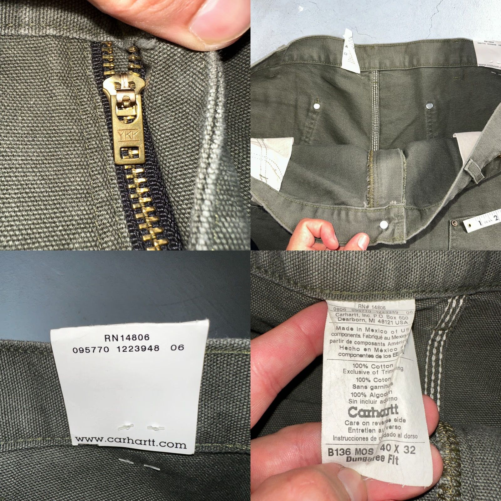 Carhartt VINTAGE Carhartt 40x32 Canvas Carpenter Pants Men Green Y2K Workwear Regular Fit Size US 40 / EU 56 - 8 Thumbnail