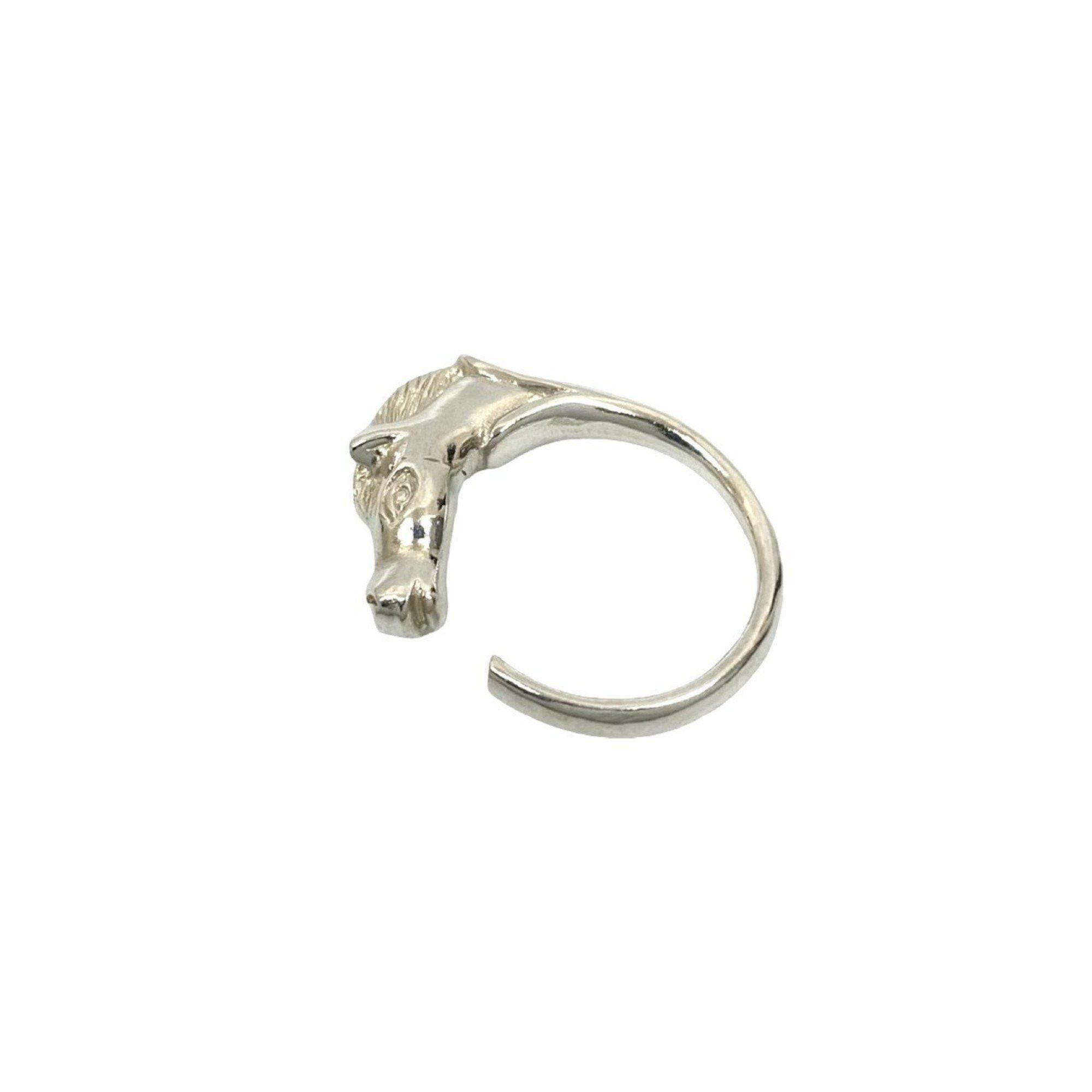 Hermes HERMES Cheval Horse Ring, 925 Sterling Silver, Men's Accessory, 43282 Size ONE SIZE - 1 Thumbnail