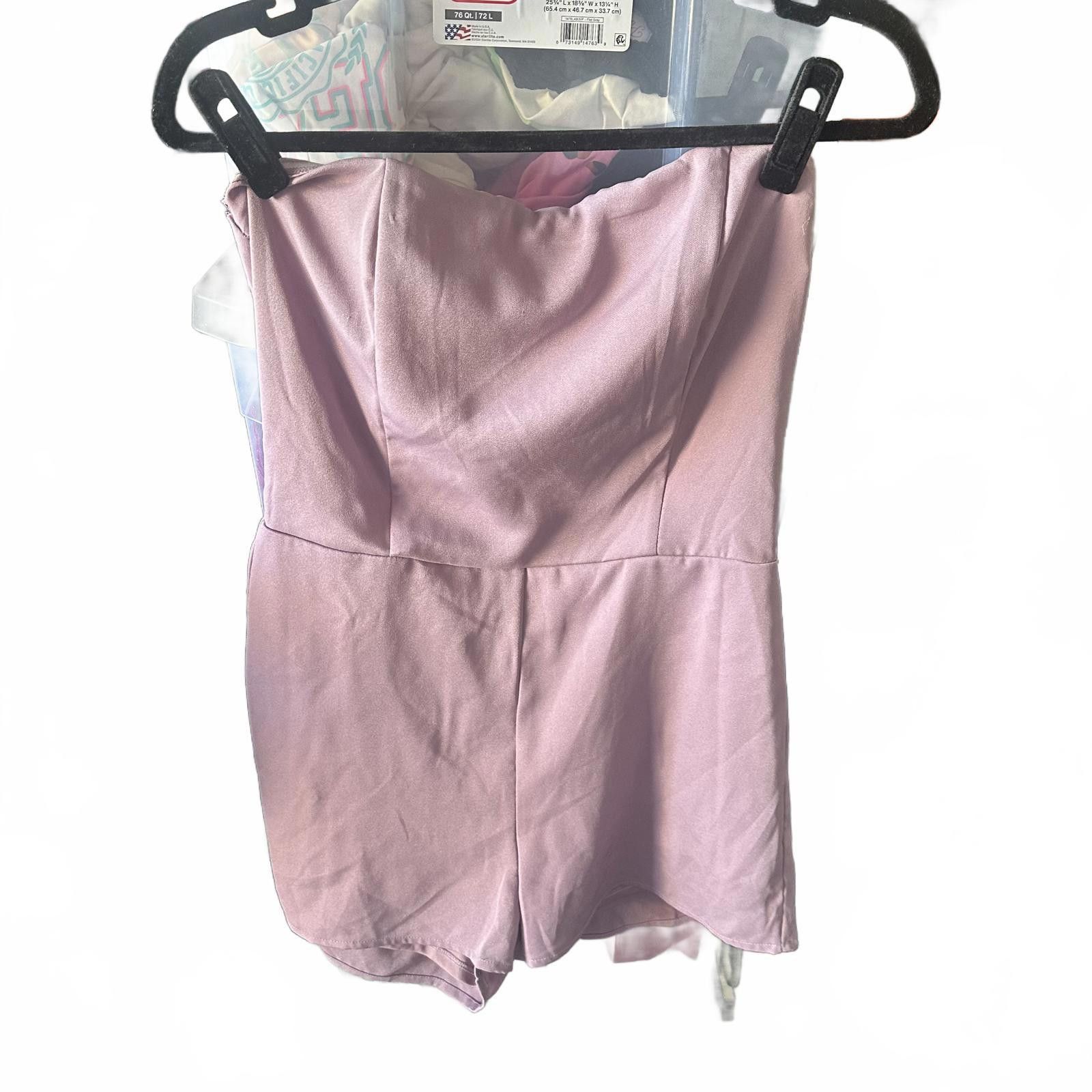 Designer She + Sky L - Chic Pink Strapless Romper Size 36" / US 14 / IT 50 - 1 Preview