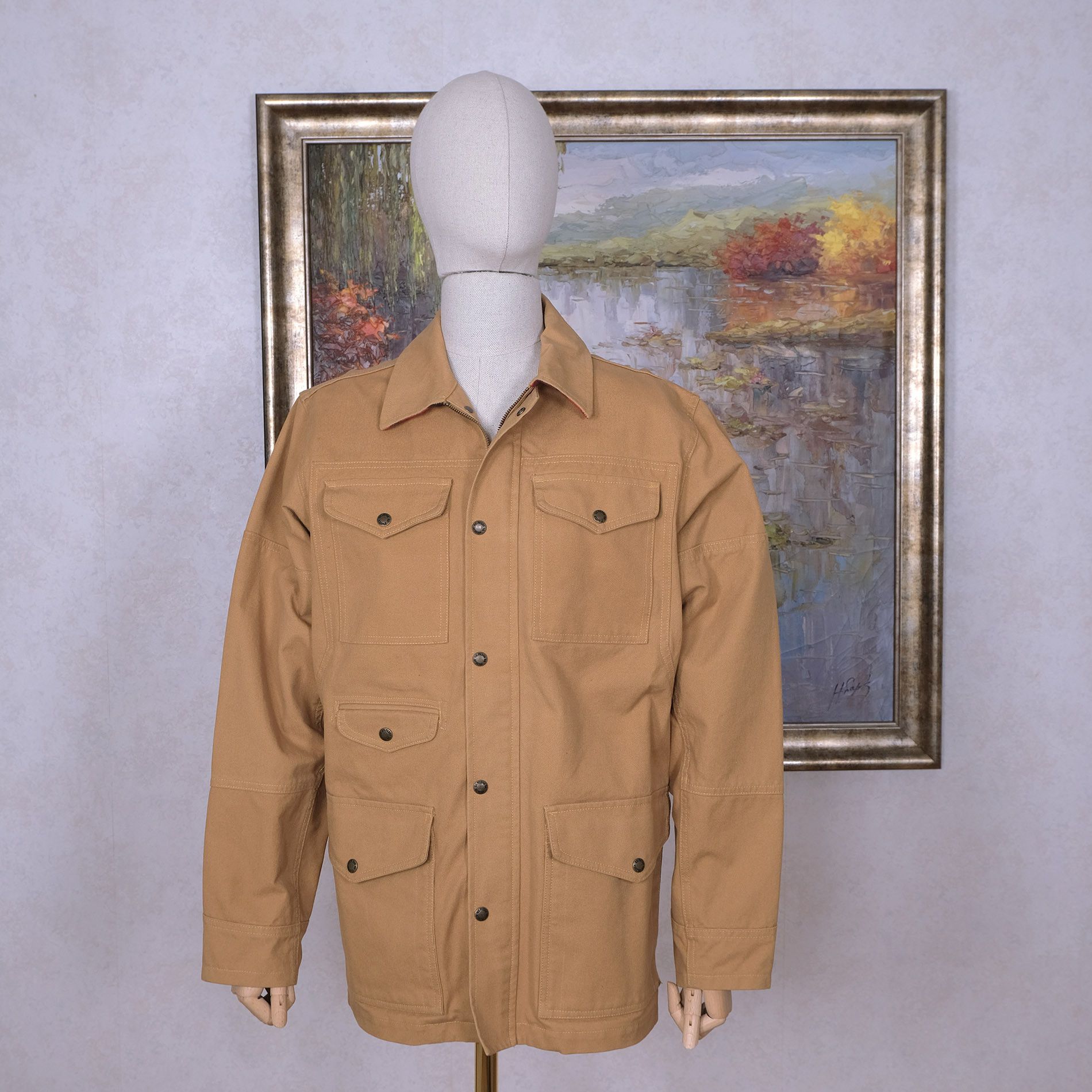 Filson Filson, tan wax cotton jacket, size L, Tin Coat Barn Jacket Size US L / EU 52-54 / 3 - 1 Thumbnail