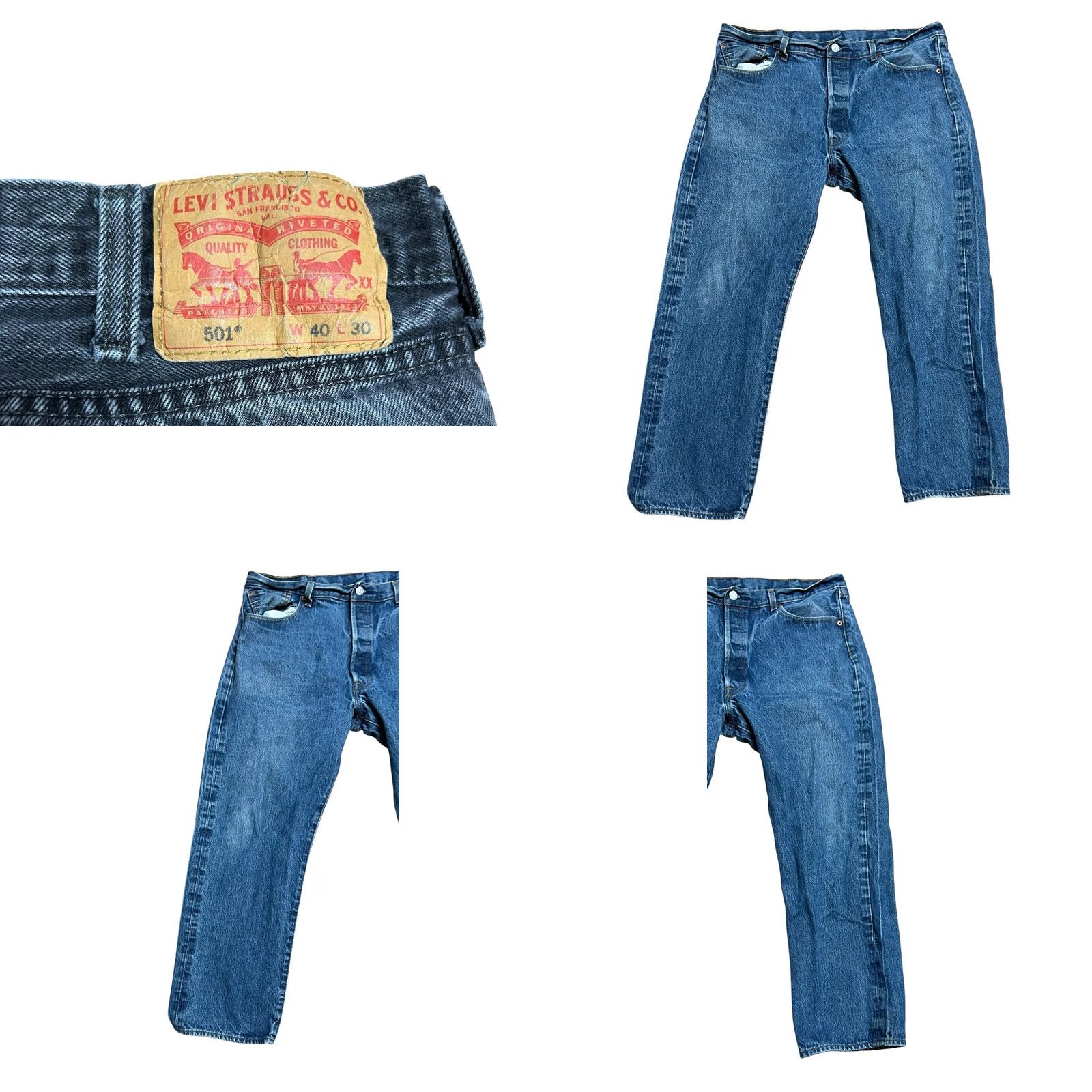 Levi's Levi's 501 Men's Jeans Button Fly Straight Blue Black 40x30 Lot Of 3 Denim Cotton Blend Size US 40 / EU 56 - 10 Thumbnail