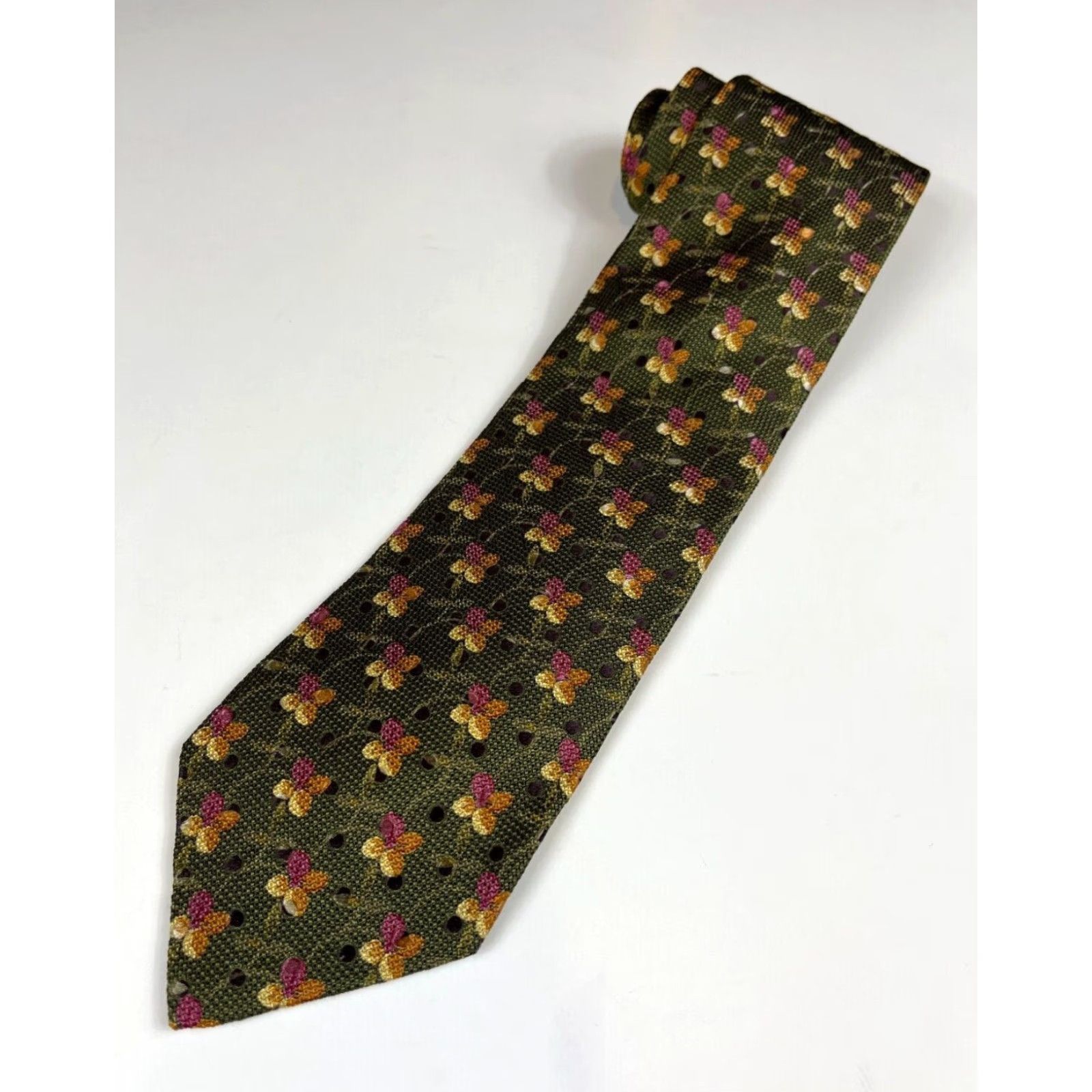 Ermenegildo Zegna VINTAGE Ermenegildo Zegna Men's Luxury Silk Tie Floral Made in Italy Size ONE SIZE - 3 Thumbnail