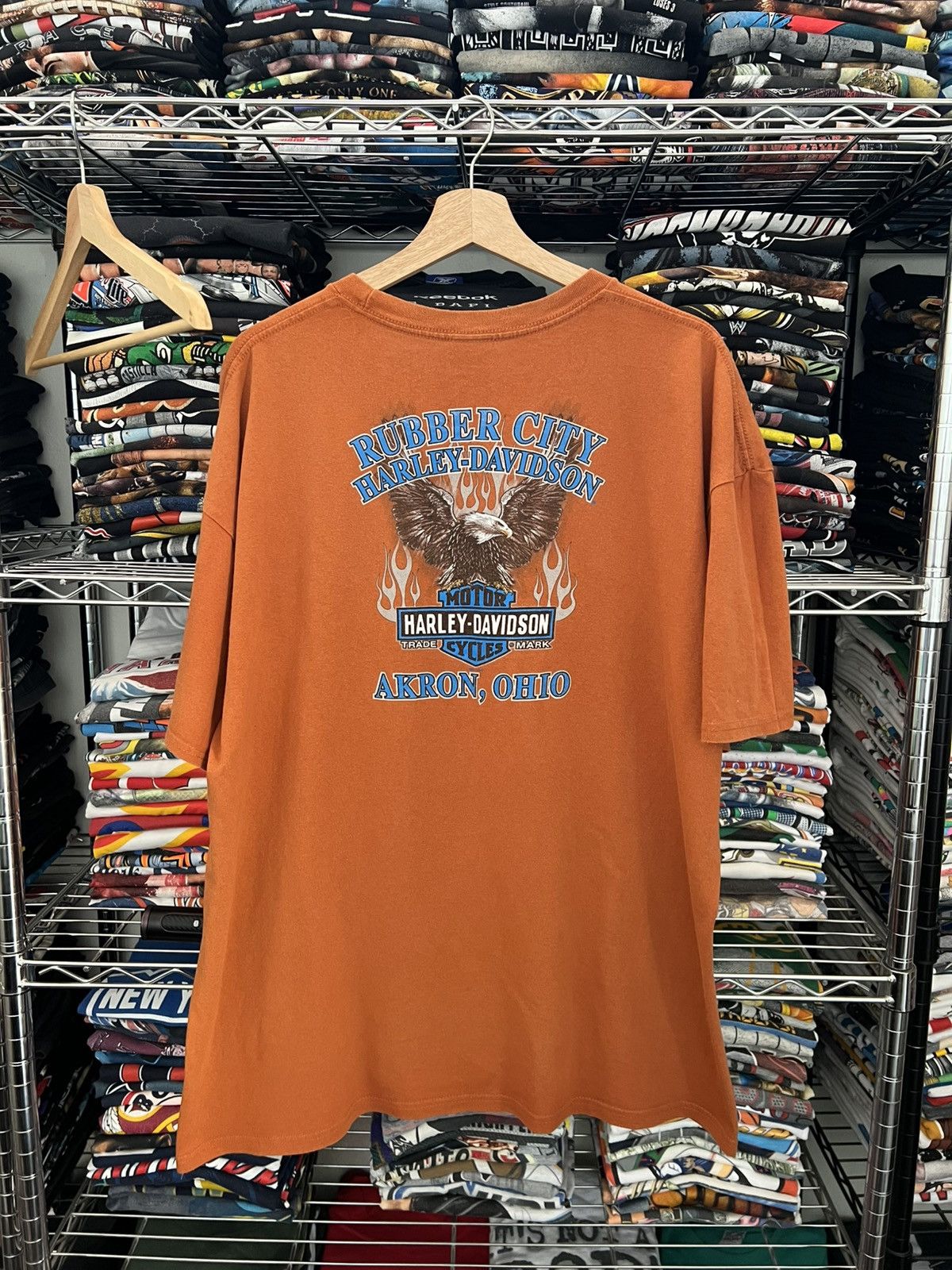 Harley Davidson H-D Rubber City Akron OH Pirate Skull Tee Size US XXL / EU 58 / 5 - 2 Thumbnail
