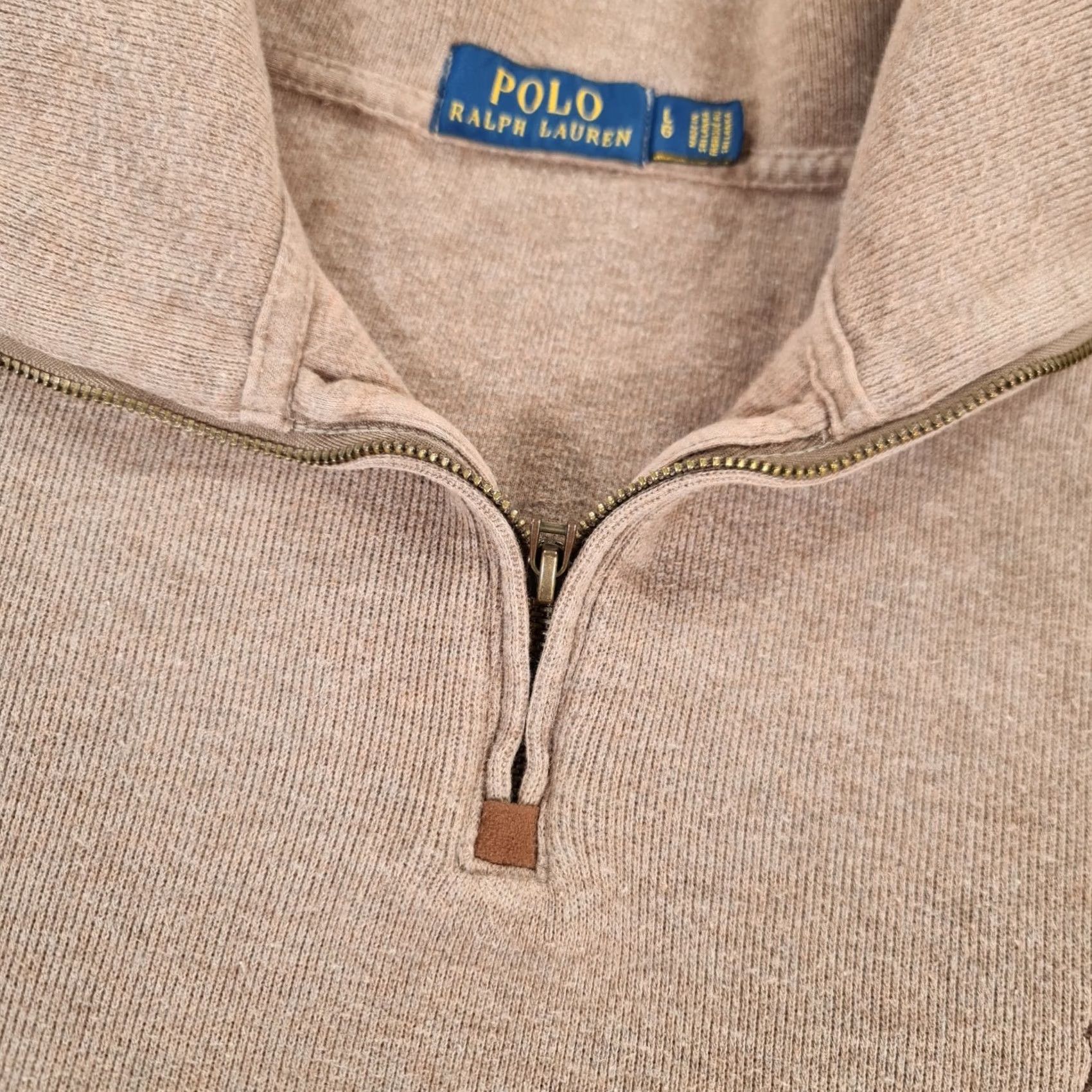 Polo Ralph Lauren Polo Ralph Lauren Mens Jumper Brown Large Quarter Zip Knit Pullover Cotton Size US M / EU 48-50 / 2 - 4 Thumbnail