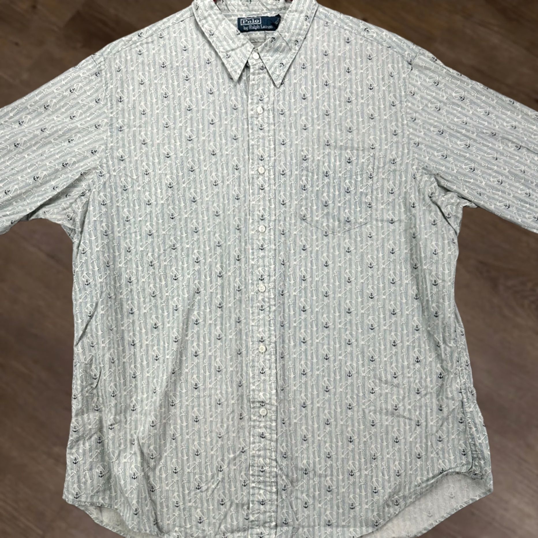 Polo Ralph Lauren Polo Ralph Lauren Button-Up Shirt Adult XL White Blue Casual Pocket Men Size US XL / EU 56 / 4 - 1 Thumbnail