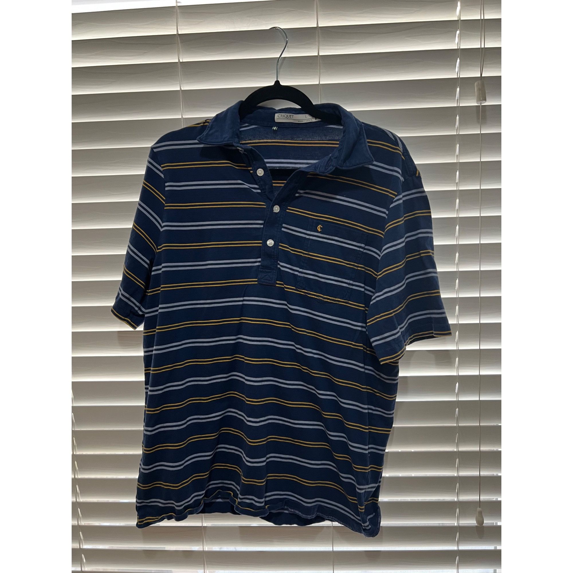 Criquet Criquet Mens Striped Polo Shirt - Size L Size US L / EU 52-54 / 3 - 1 Thumbnail