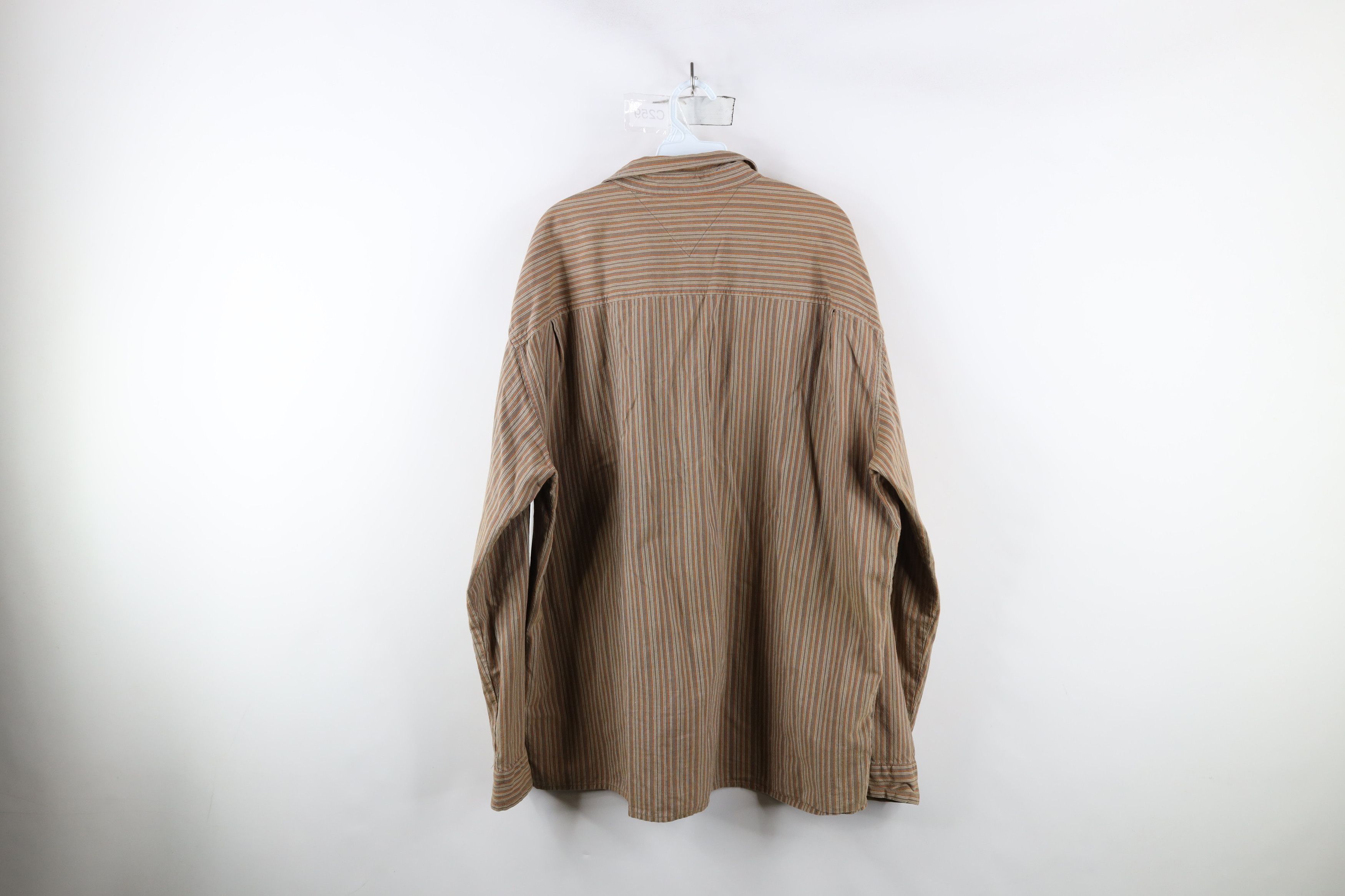 Tommy Hilfiger × Vintage Vintage 90s Tommy Hilfiger Heavyweight Striped Button Shirt Size US XXL / EU 58 / 5 - 11 Thumbnail