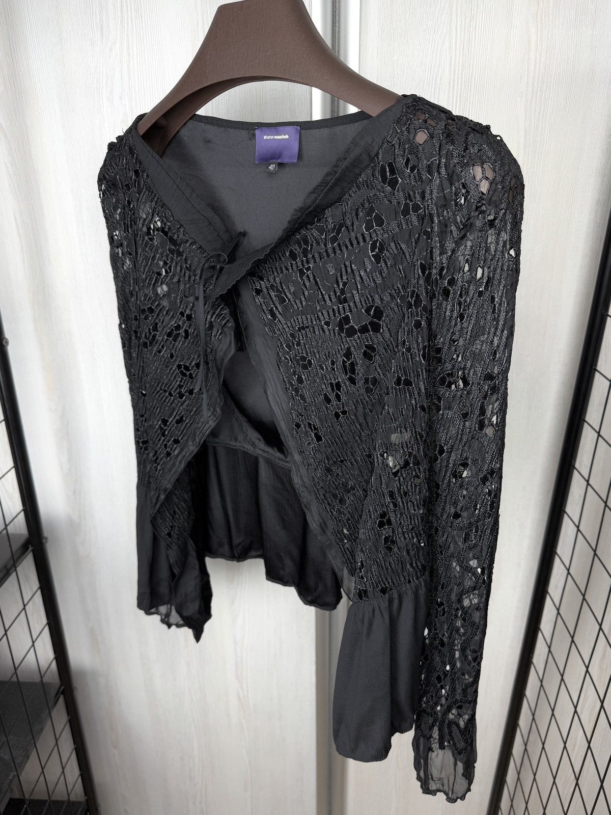 Other Sharon Wauchob 2000s Women’s Black Lace Silk tying up blouse Size M / US 6-8 / IT 42-44 - 6 Thumbnail