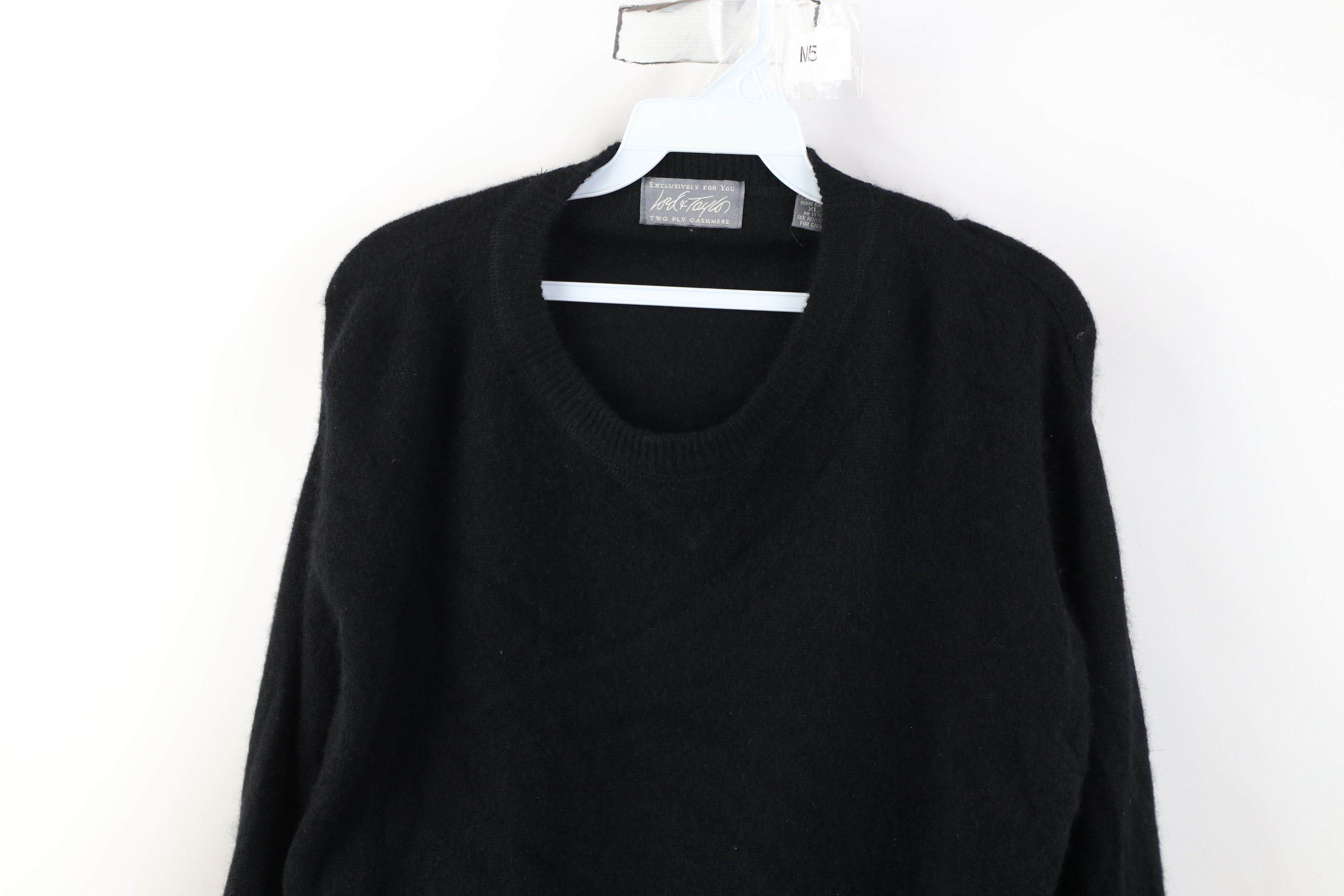 Vintage Vintage 90s Streetwear 2 Ply Cashmere Knit Sweater Black Size US XL / EU 56 / 4 - 2 Thumbnail