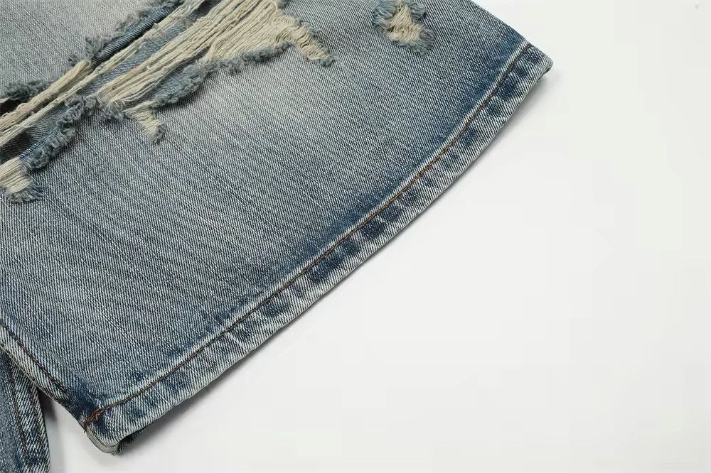 Japanese Brand Design Ripped Lux Wash Jorts Vintage Y2K Style Size US 32 / EU 48 - 9 Thumbnail